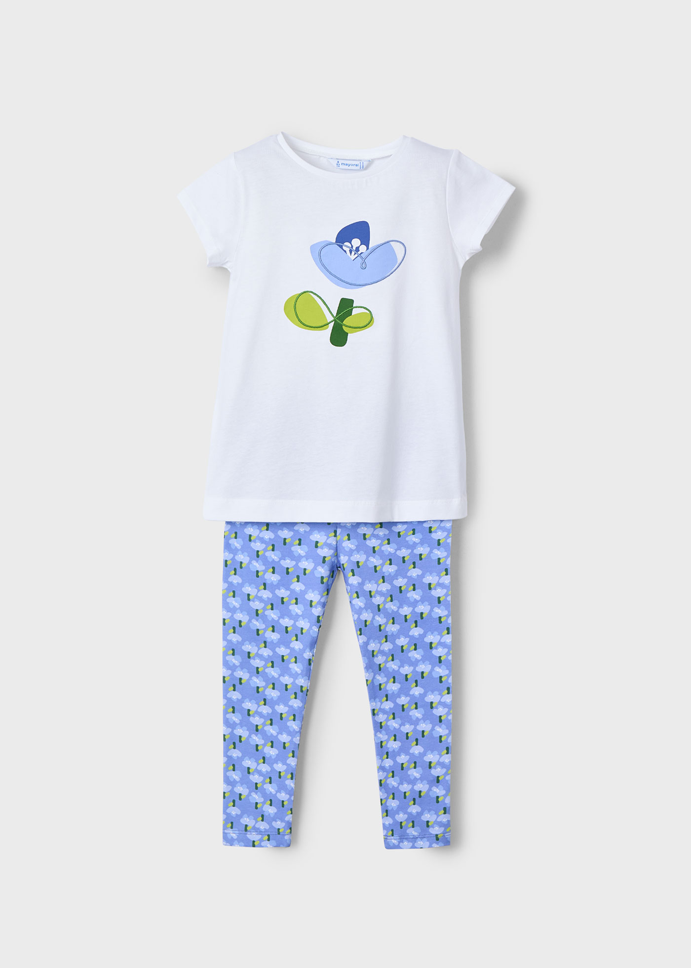 Conjunto legging tobillero y playera estampado niña