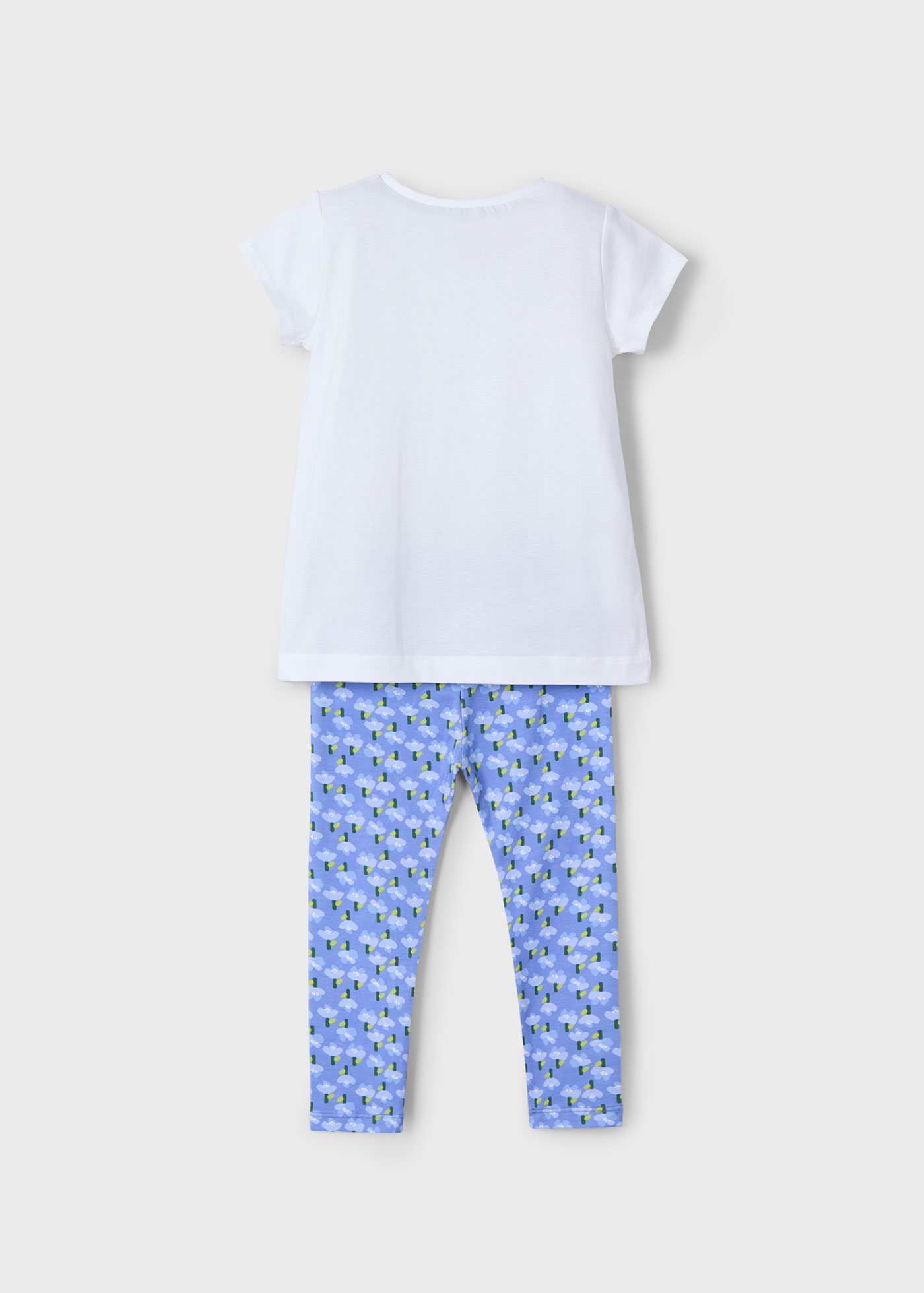 Conjunto legging tobillero y playera estampado niña