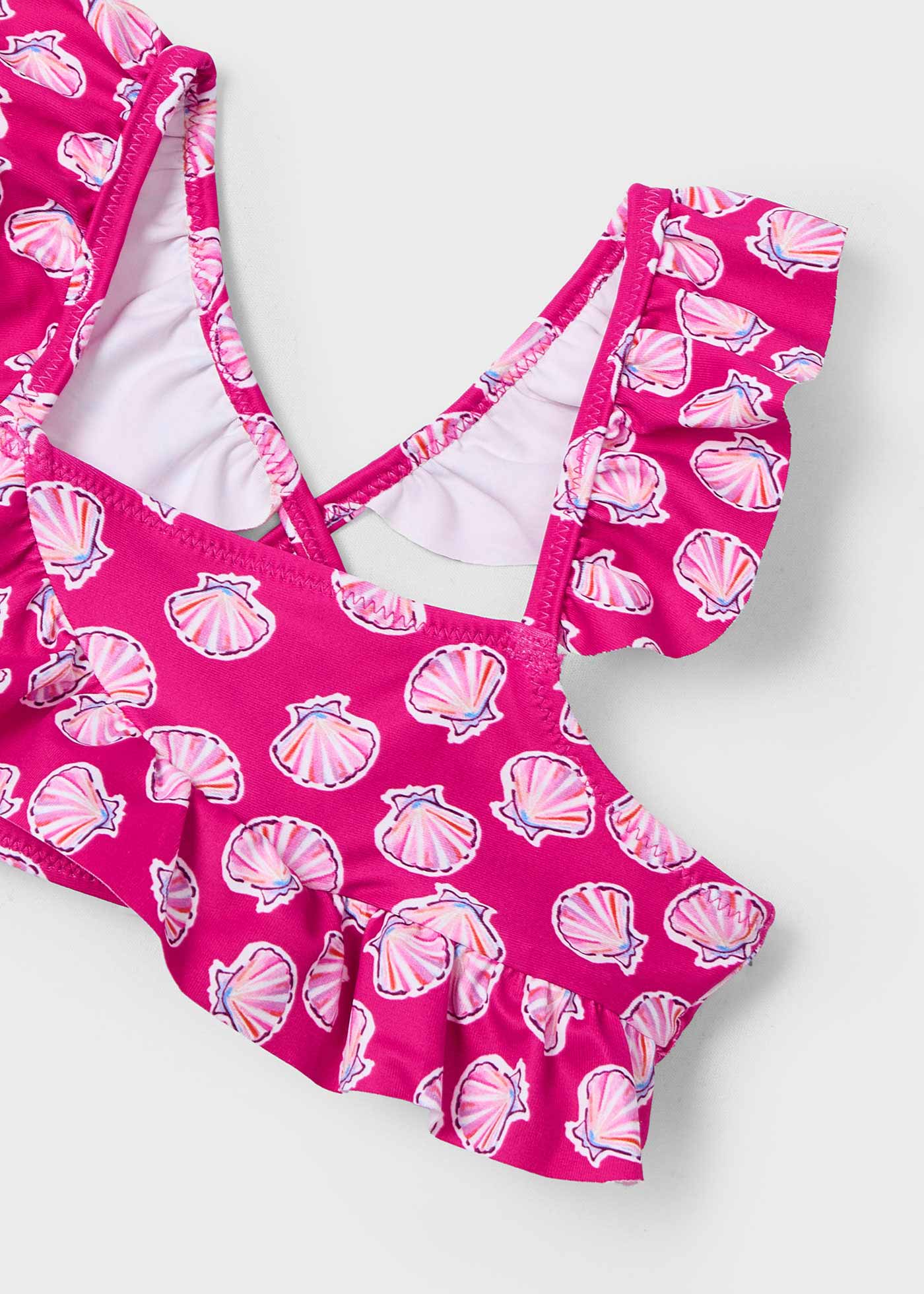 Bikini ze wzorem z falbankami dla dziewczynki