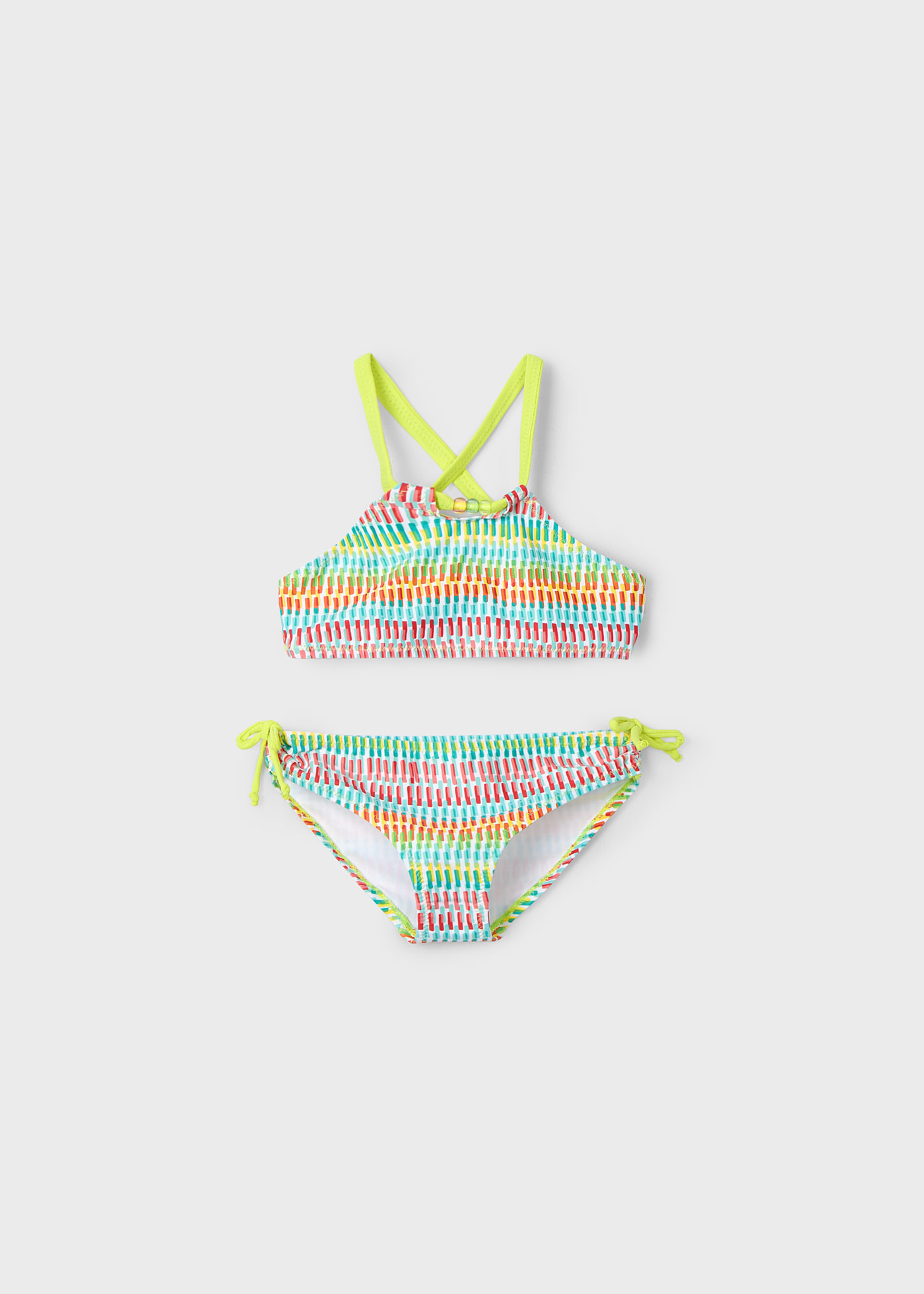 Bikini estampado con moños niña