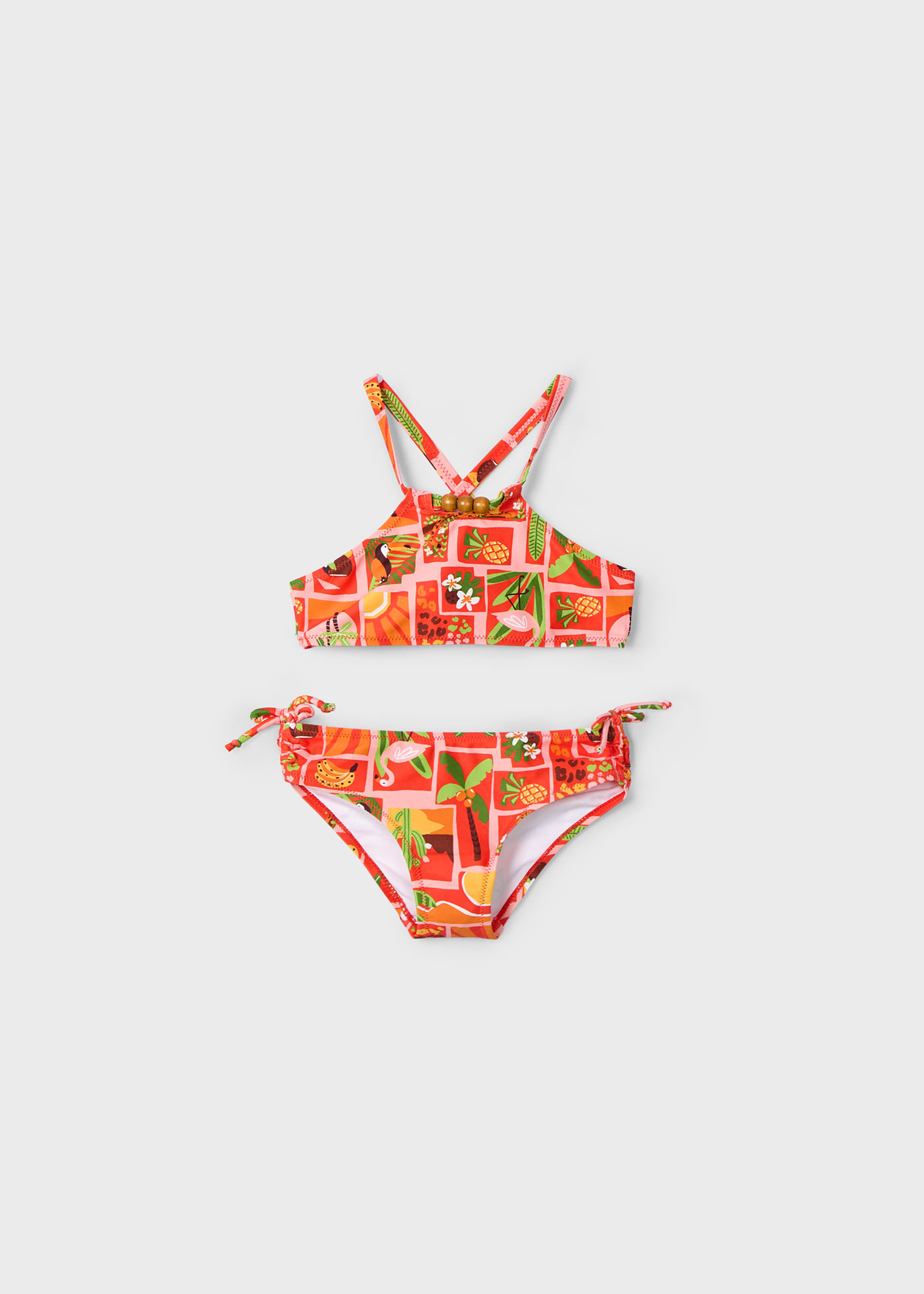 Bikini estampado con moños niña