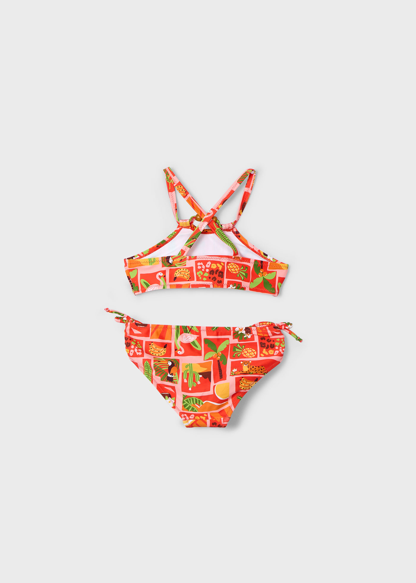 Bikini estampado con moños niña