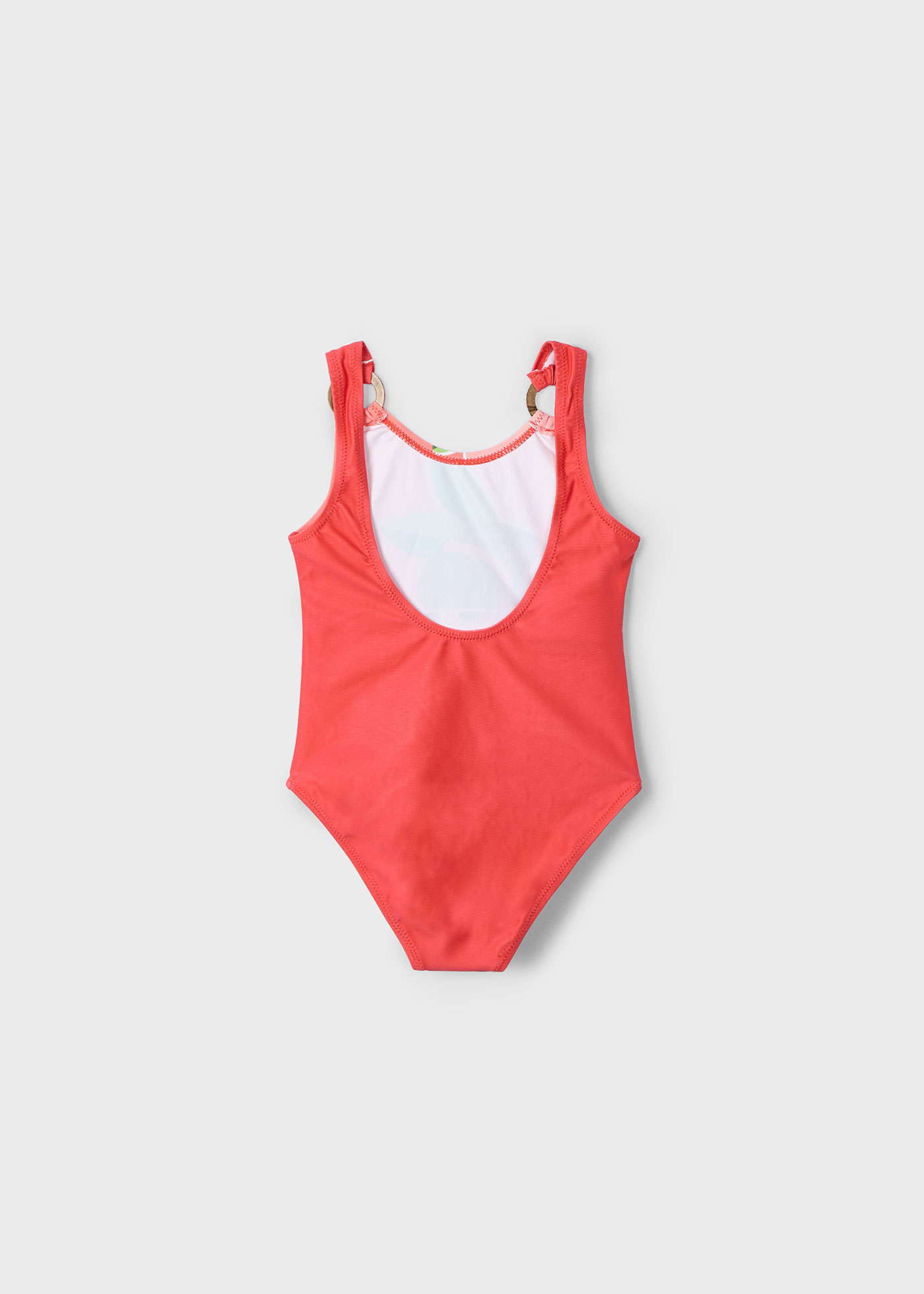 Girl Printed Swimsuit with Ring Detail