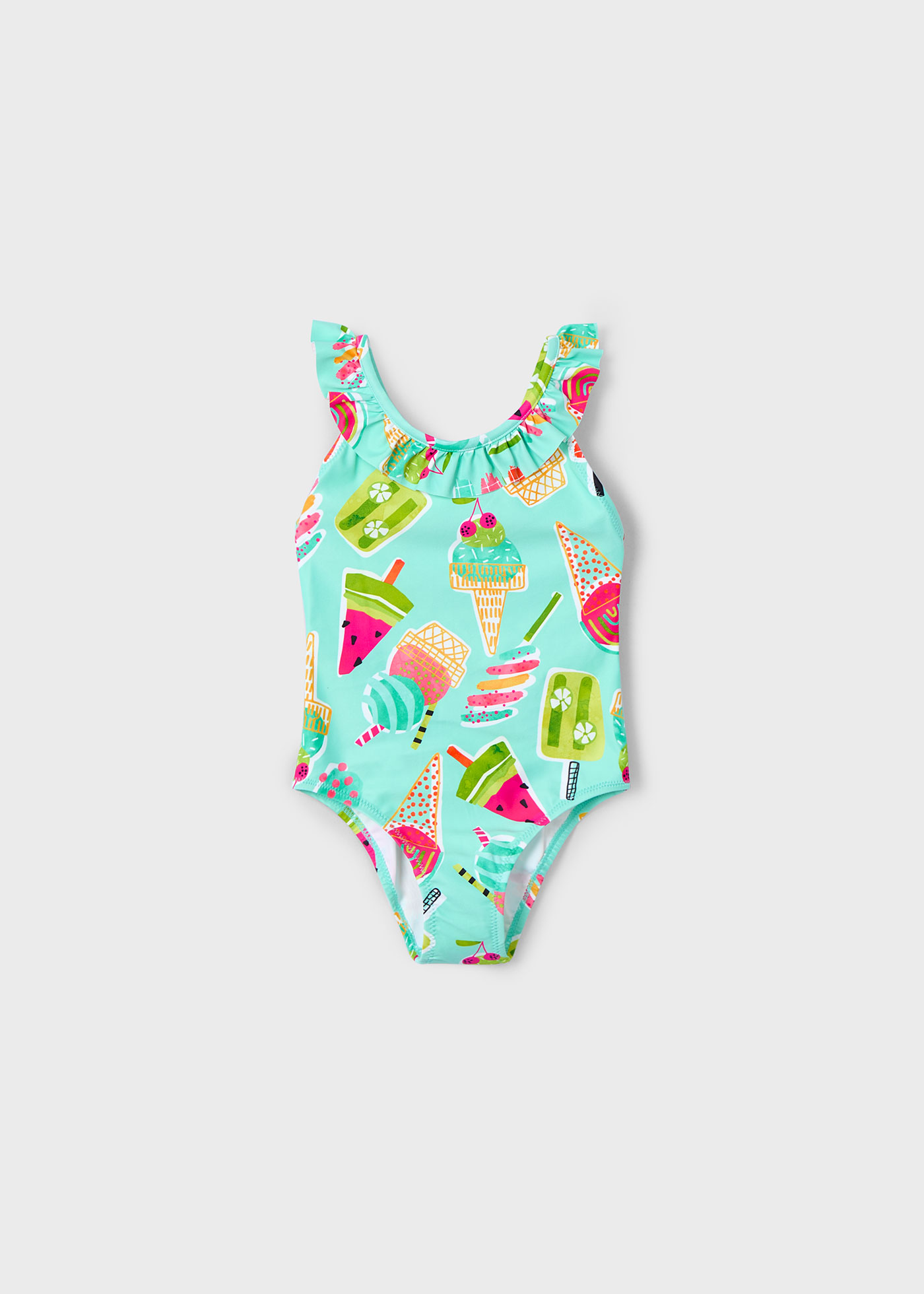 Girl print ruffle swimsuit