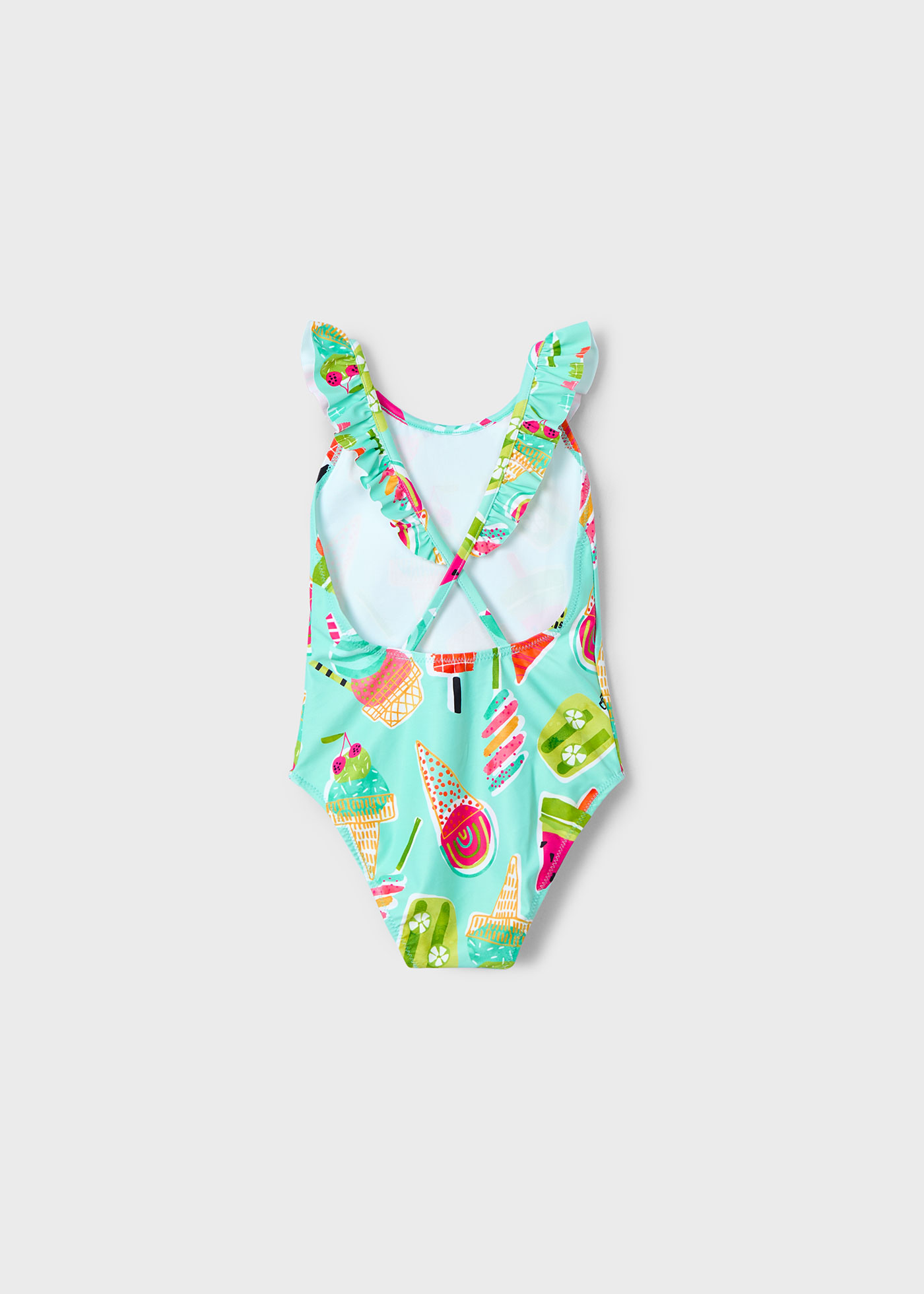 Girl print ruffle swimsuit