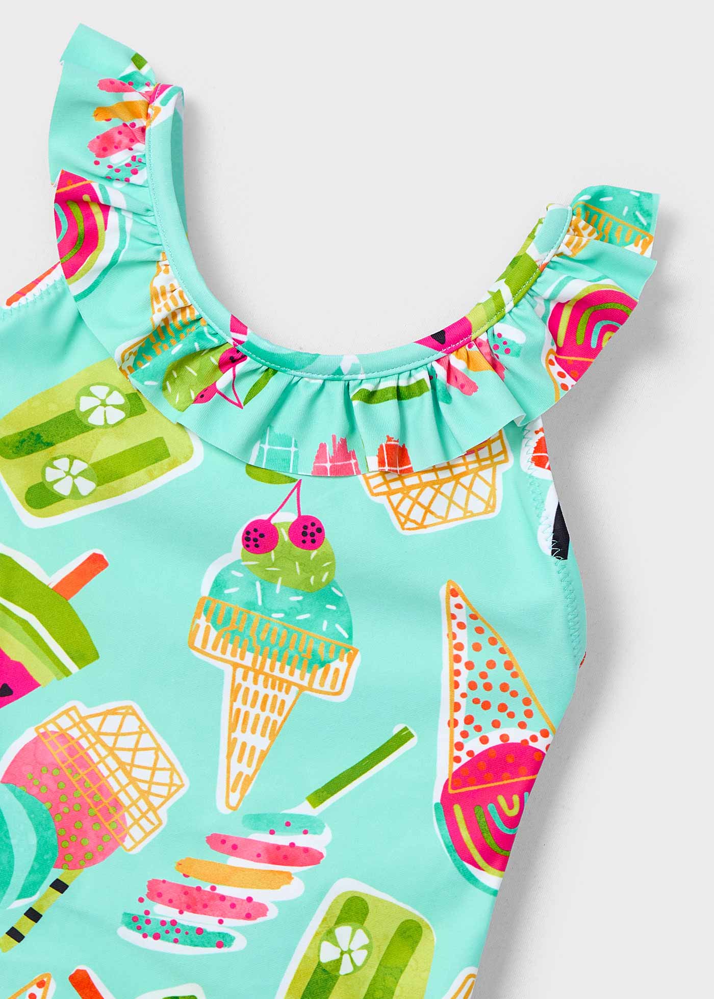 Girl print ruffle swimsuit