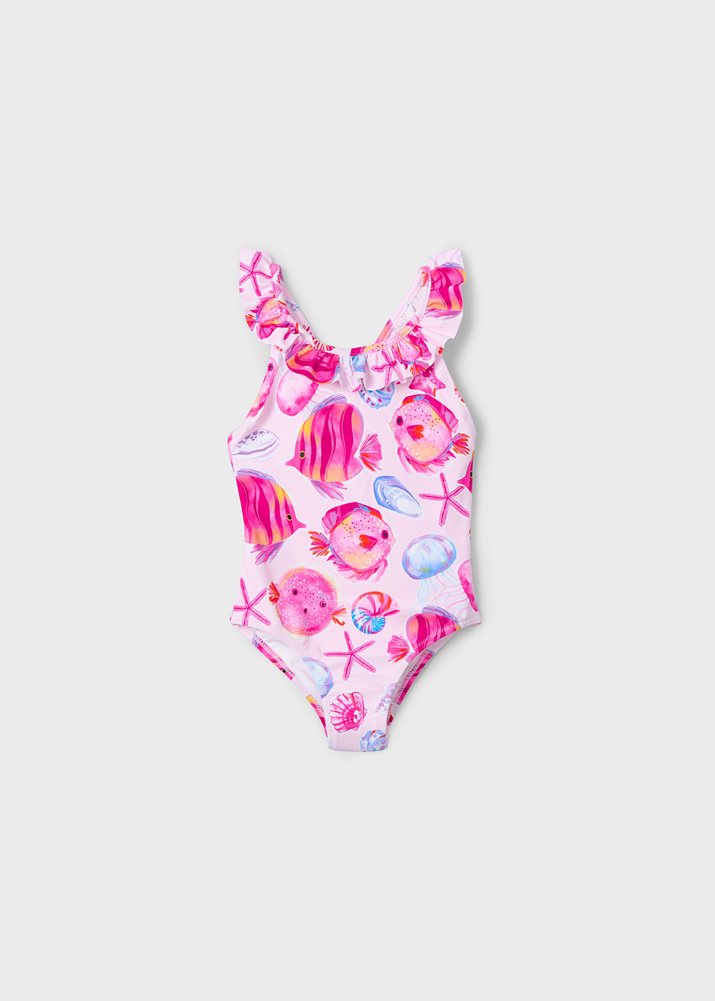 Costum de baie imprimeu volane fetita