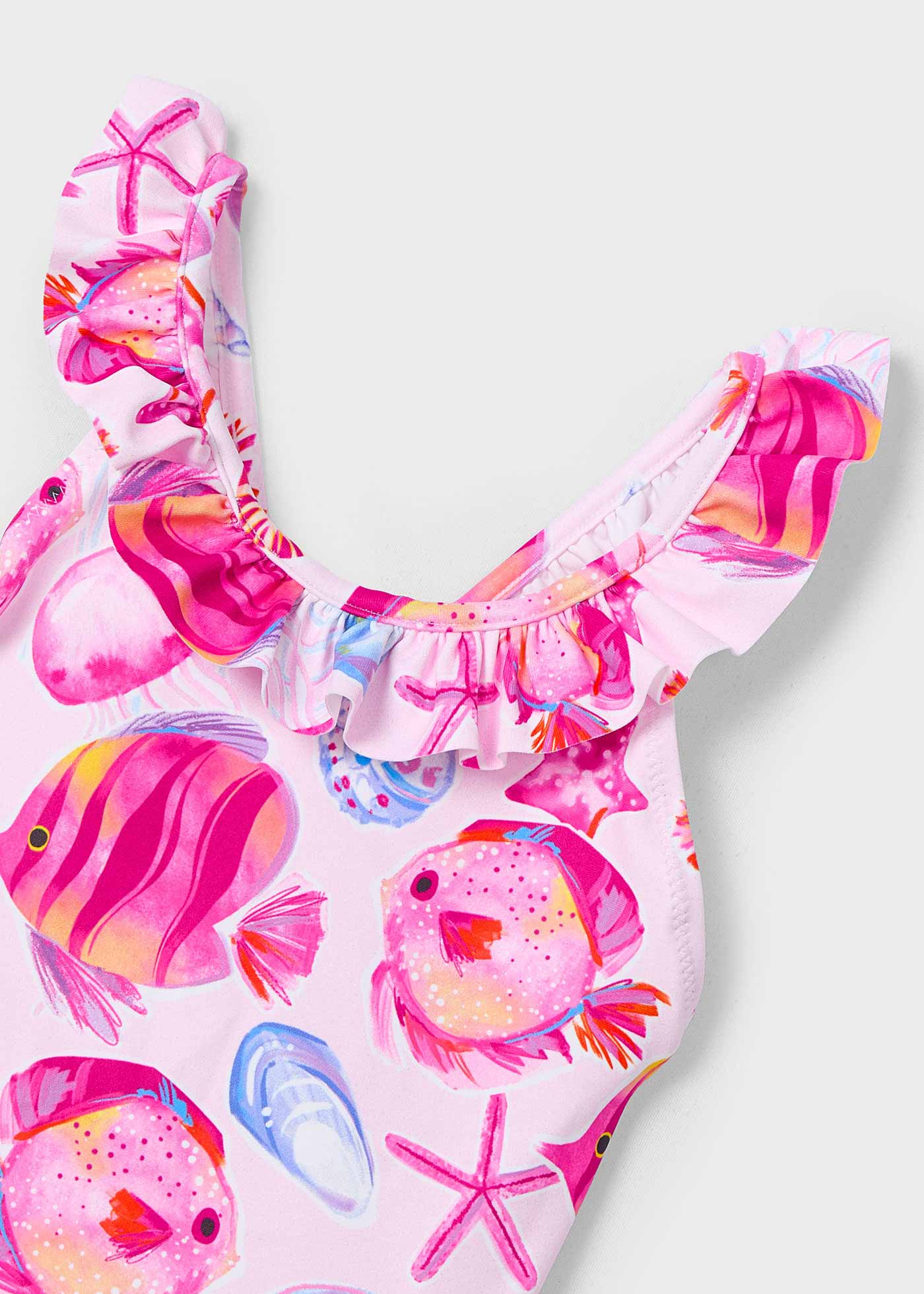 Girl print ruffle swimsuit