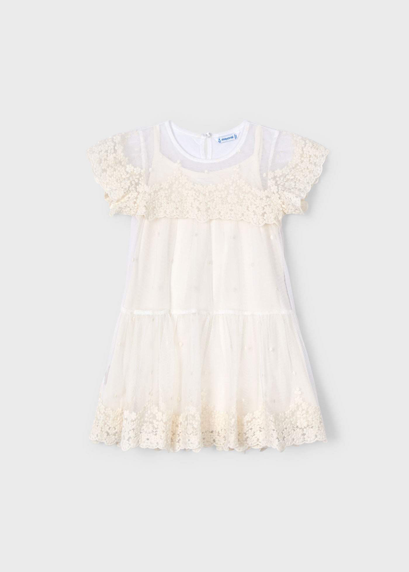 Vestido tule bordado menina