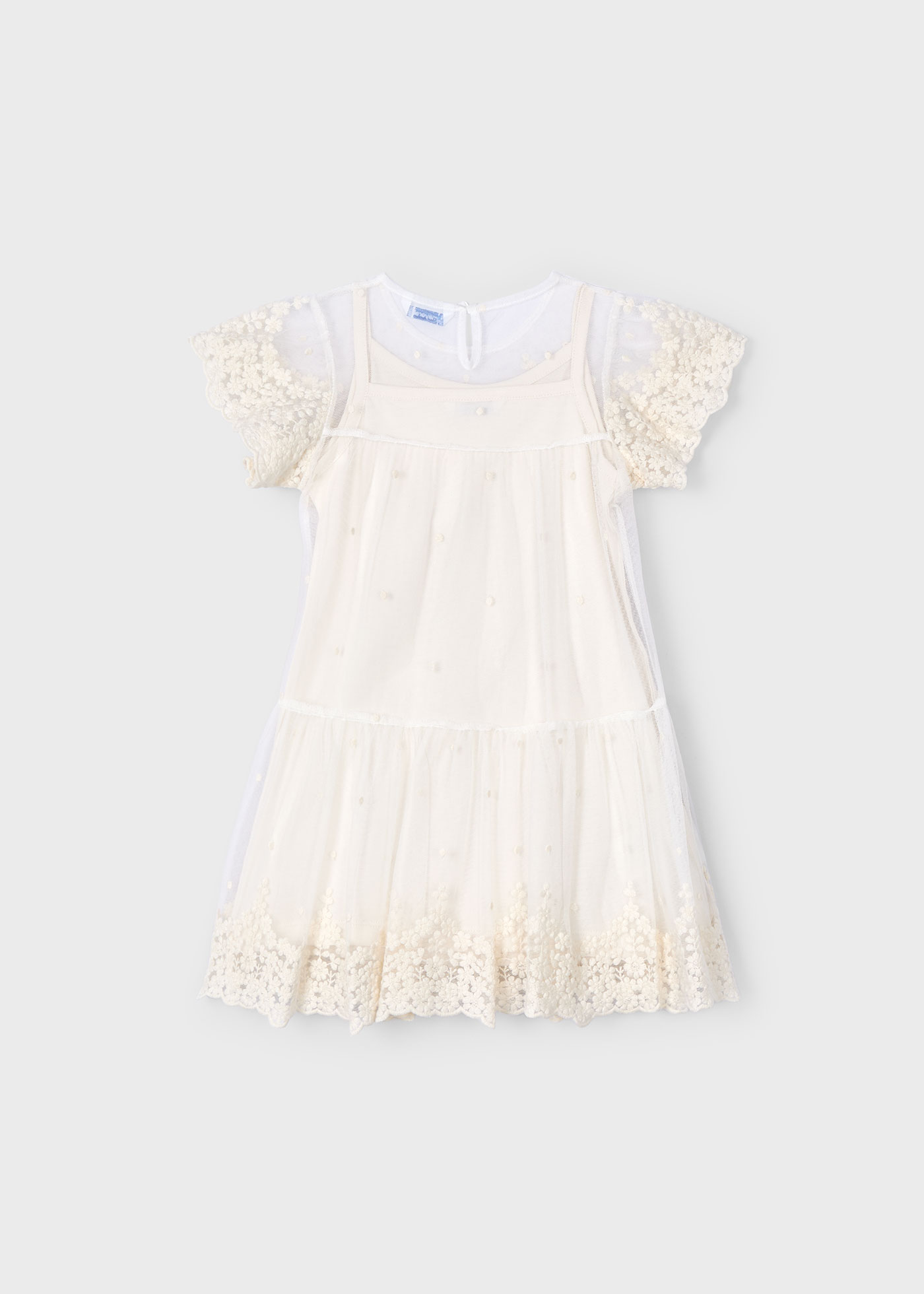 Vestido tule bordado menina