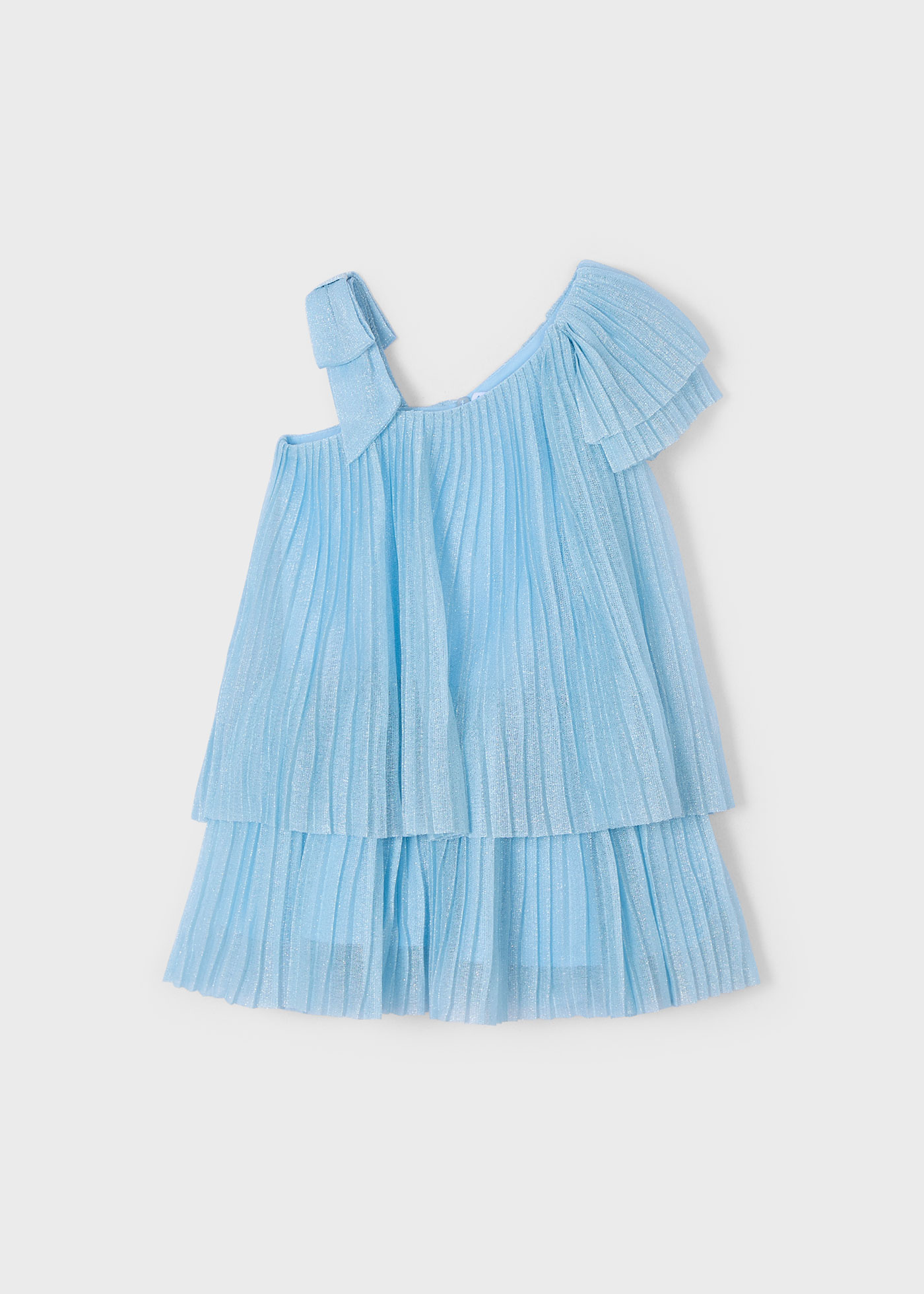 Girl asymmetric pleated dress