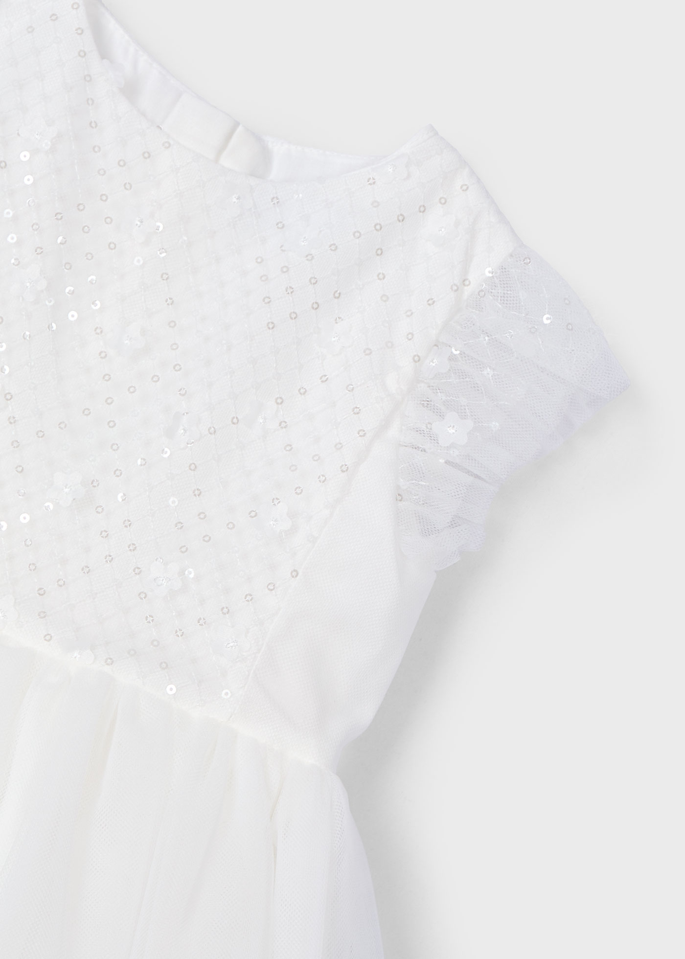 Vestido tule lantejoulas menina