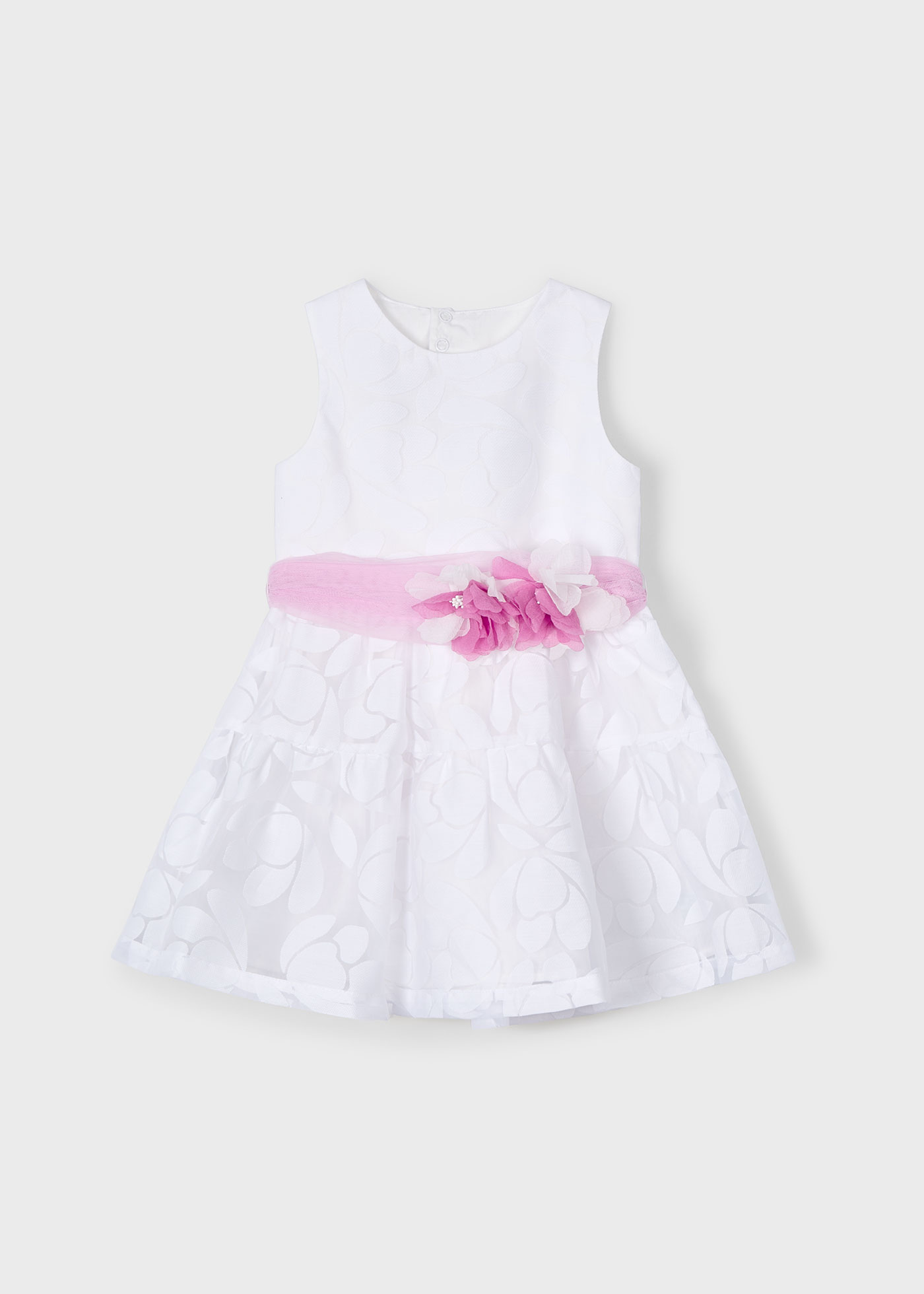 Vestido devoré con fajín flores ni´ña