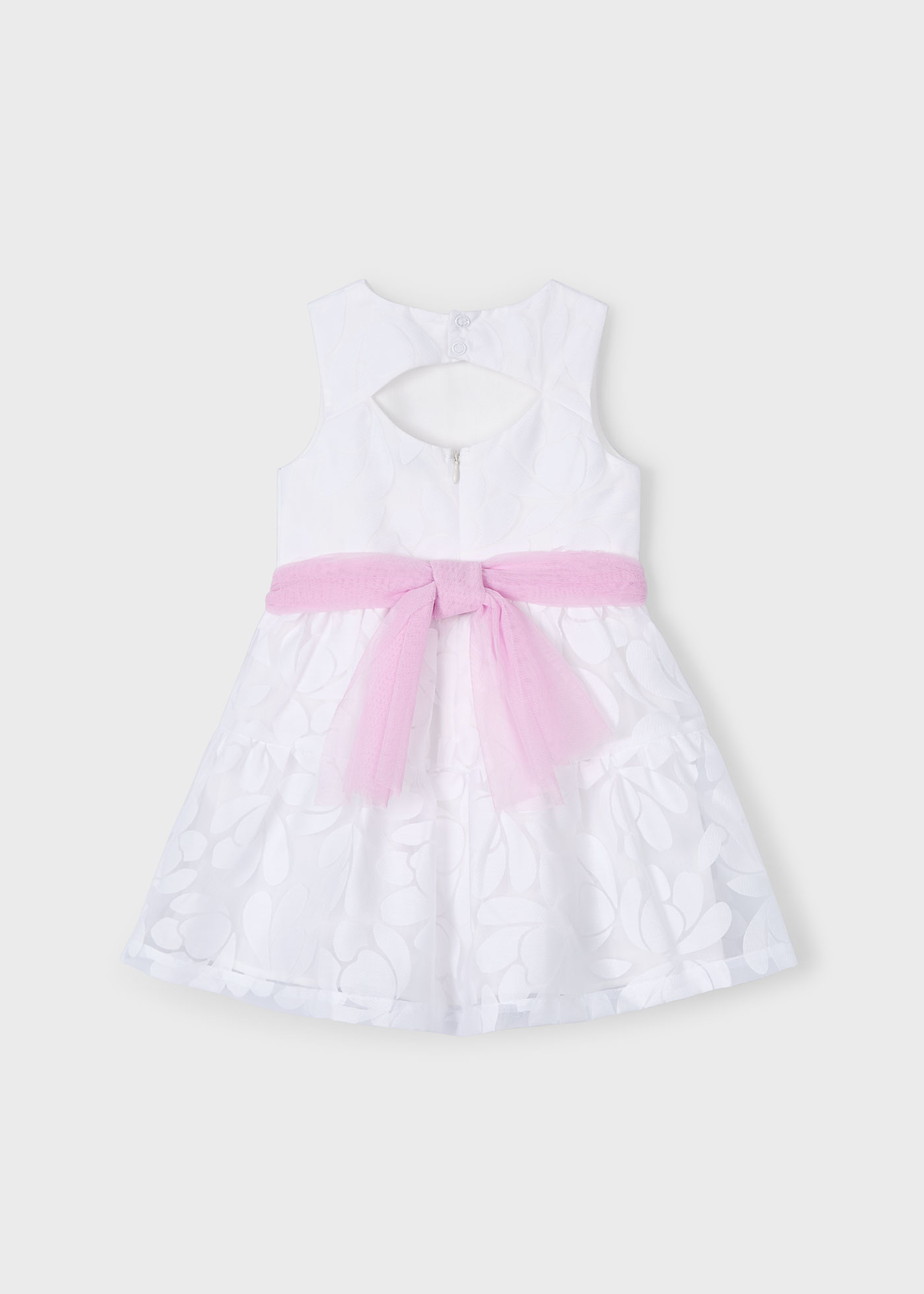 Vestido devoré con fajín flores ni´ña