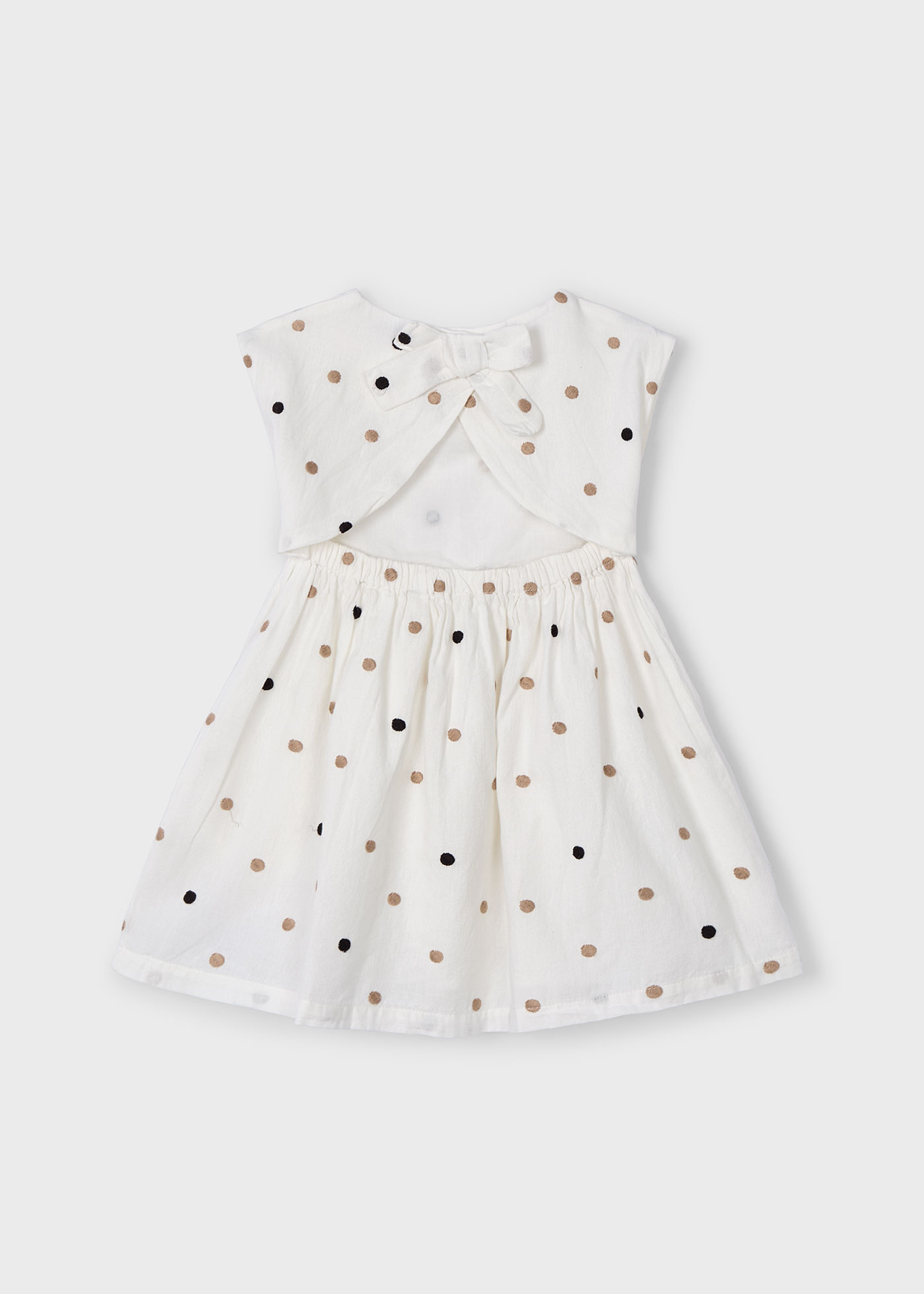 Girl embroidered polka dot dress