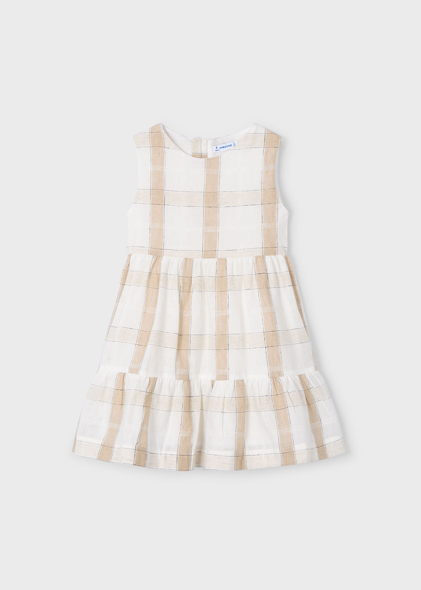 Girl linen check dress