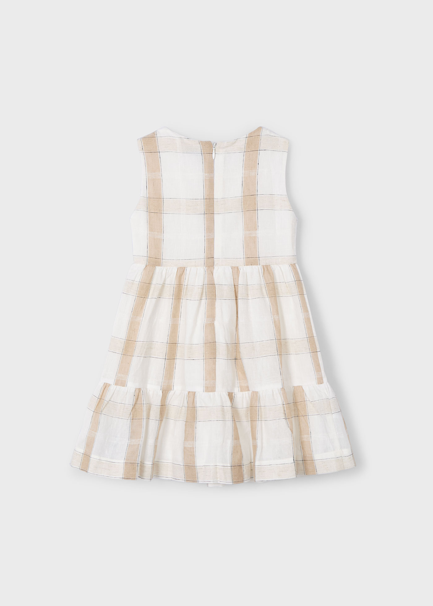 Girl linen check dress