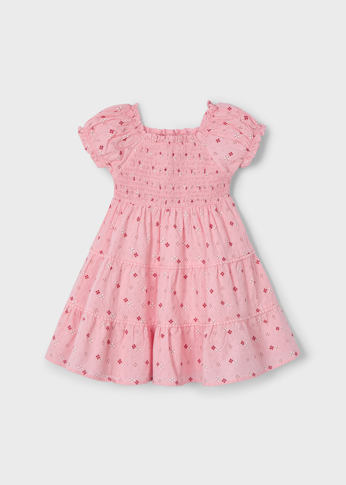 Robe imprimée nid d'abeille fille