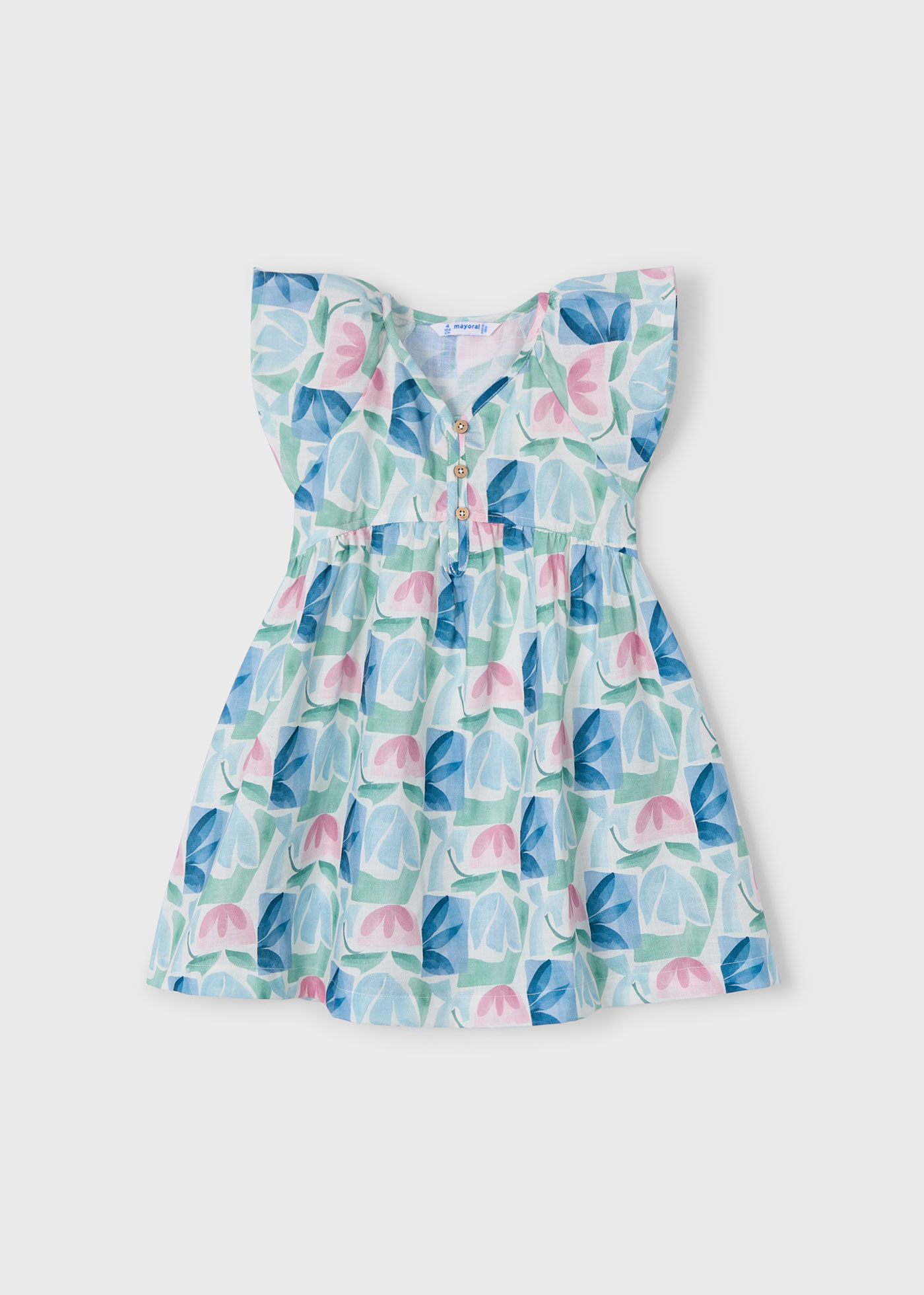 Girl geometric flower print dress