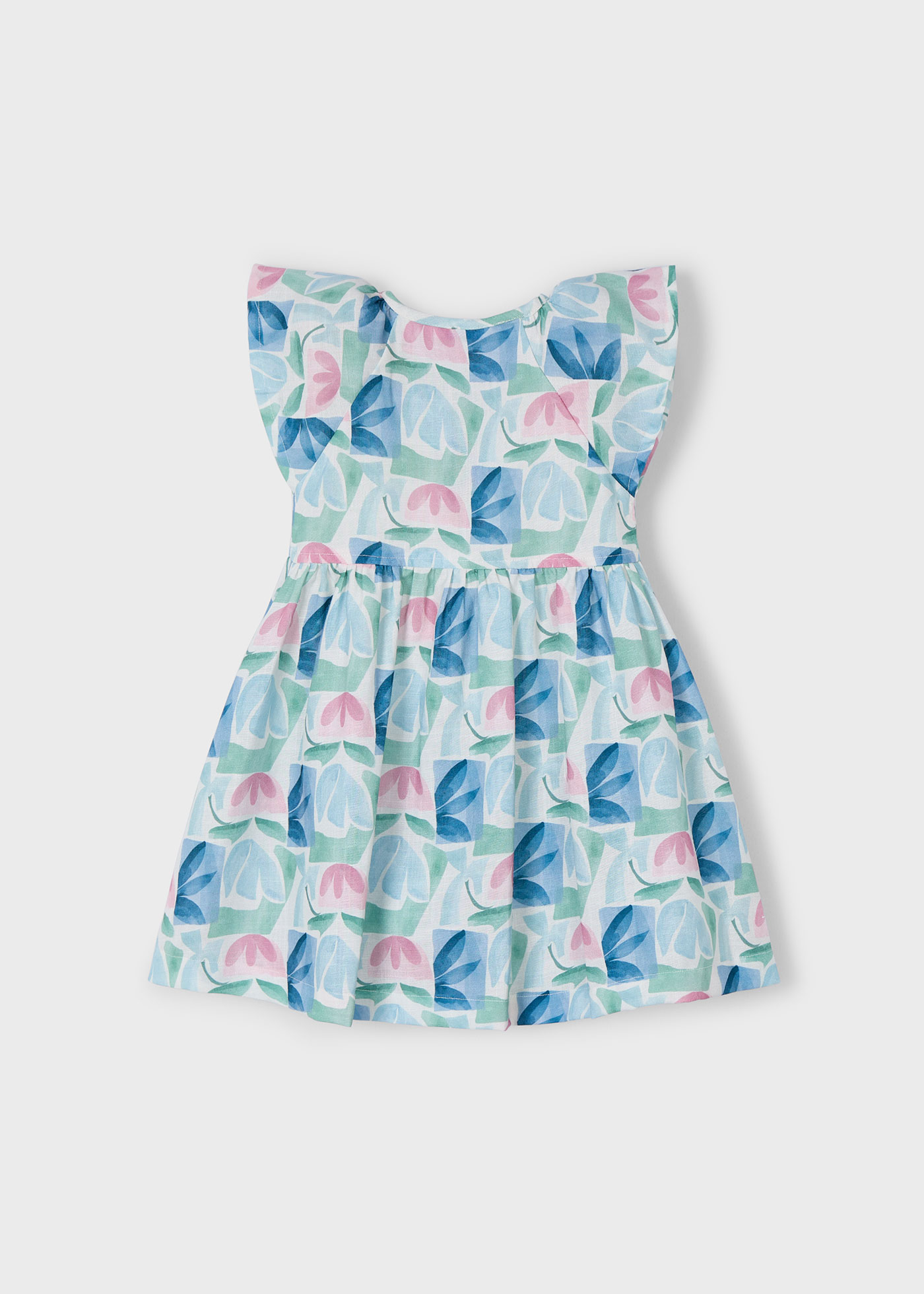 Vestido estampado flores geométricas menina