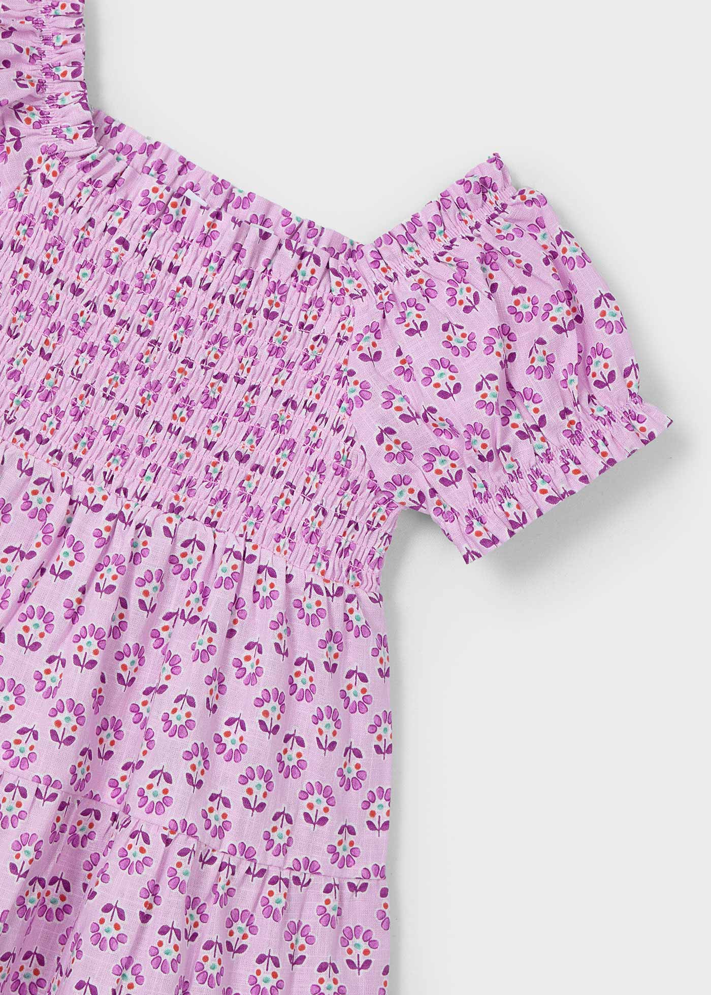 Vestito stampato nido d'ape bambina