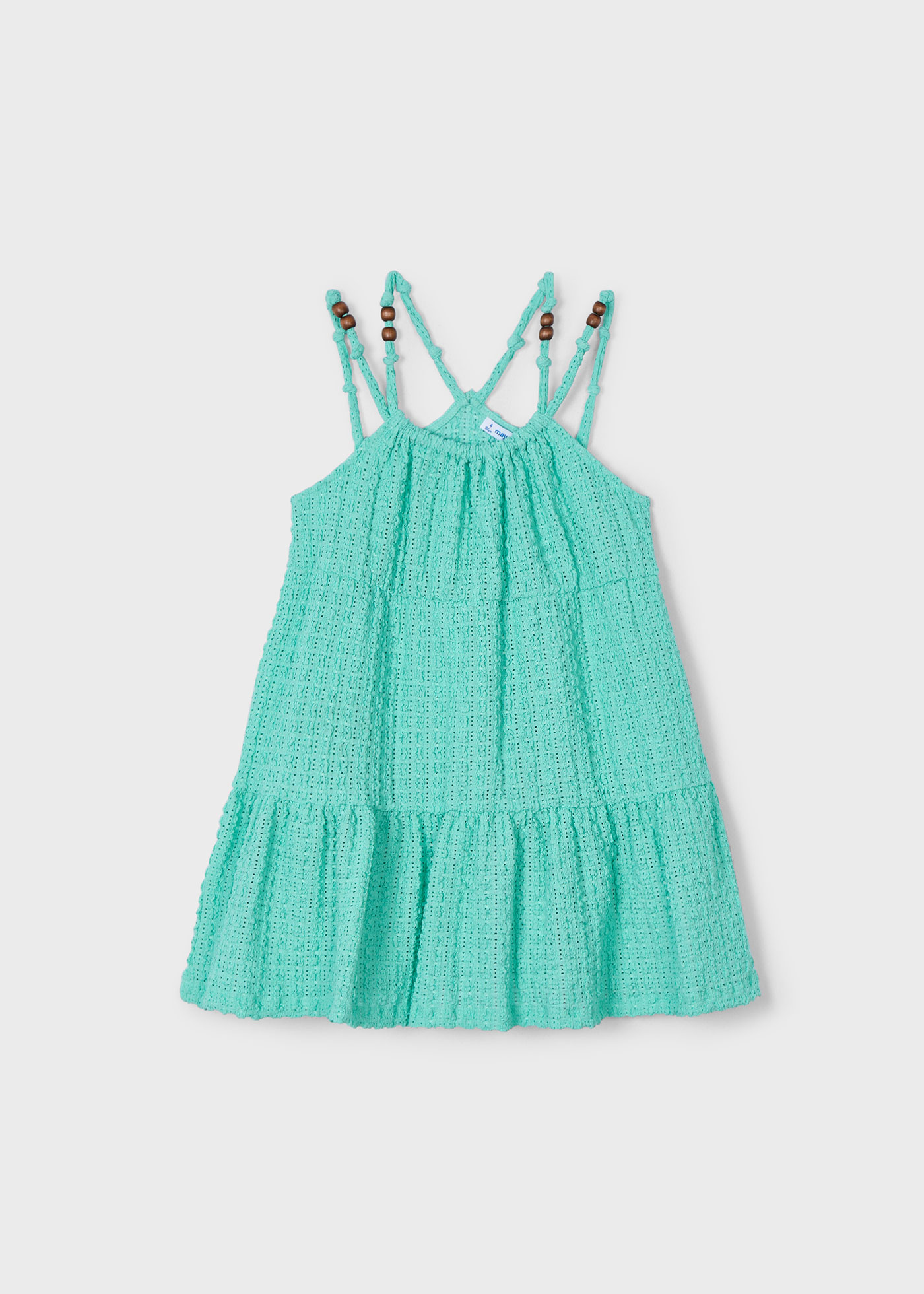 Vestido perforado abalorios niña