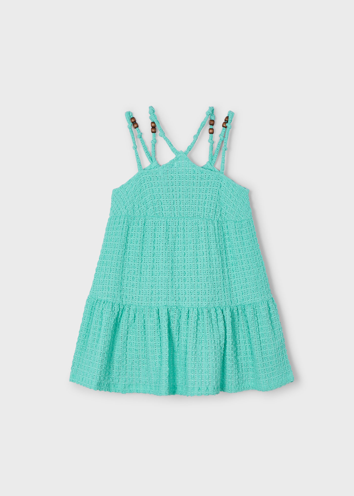 Vestido perforado abalorios niña