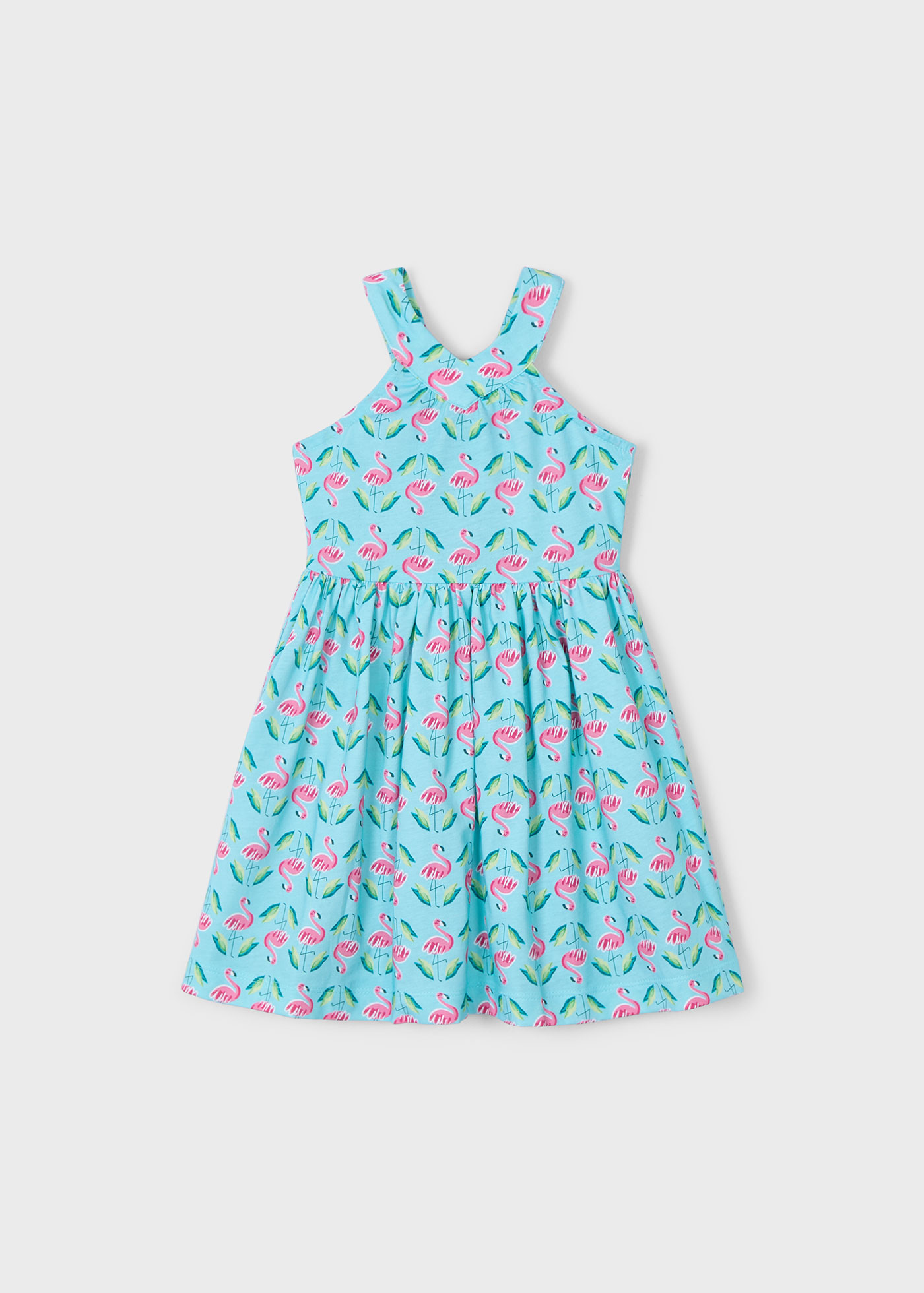 Vestito stampato spalle intrecciate bambina