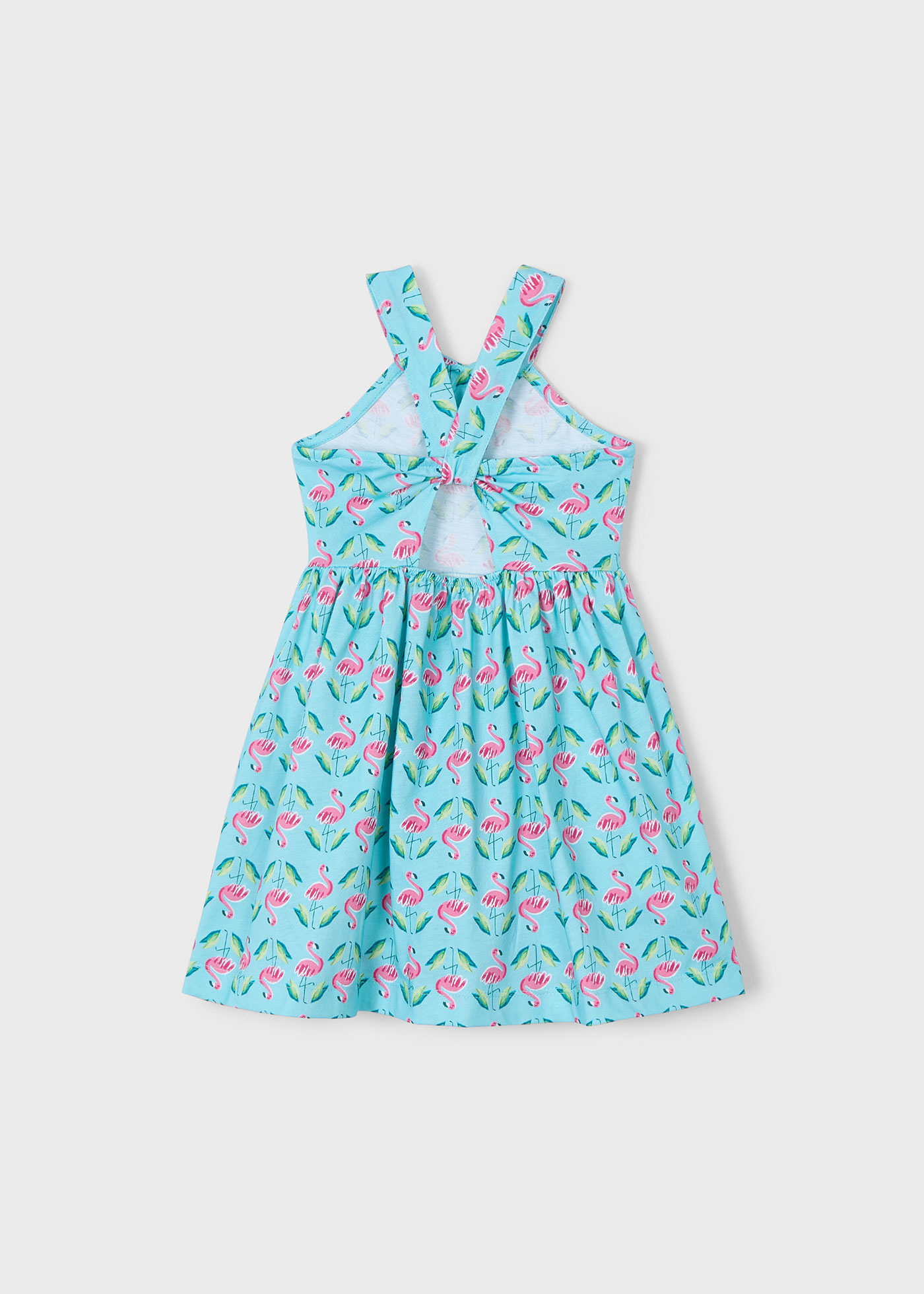 Vestito stampato spalle intrecciate bambina