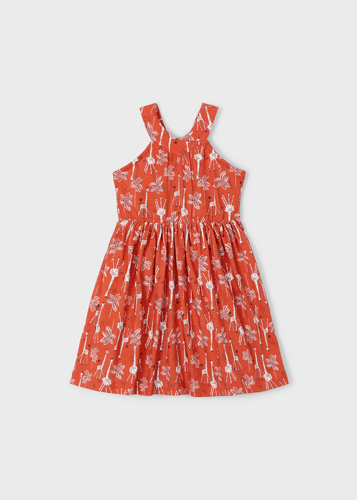 Vestito stampato spalle intrecciate bambina