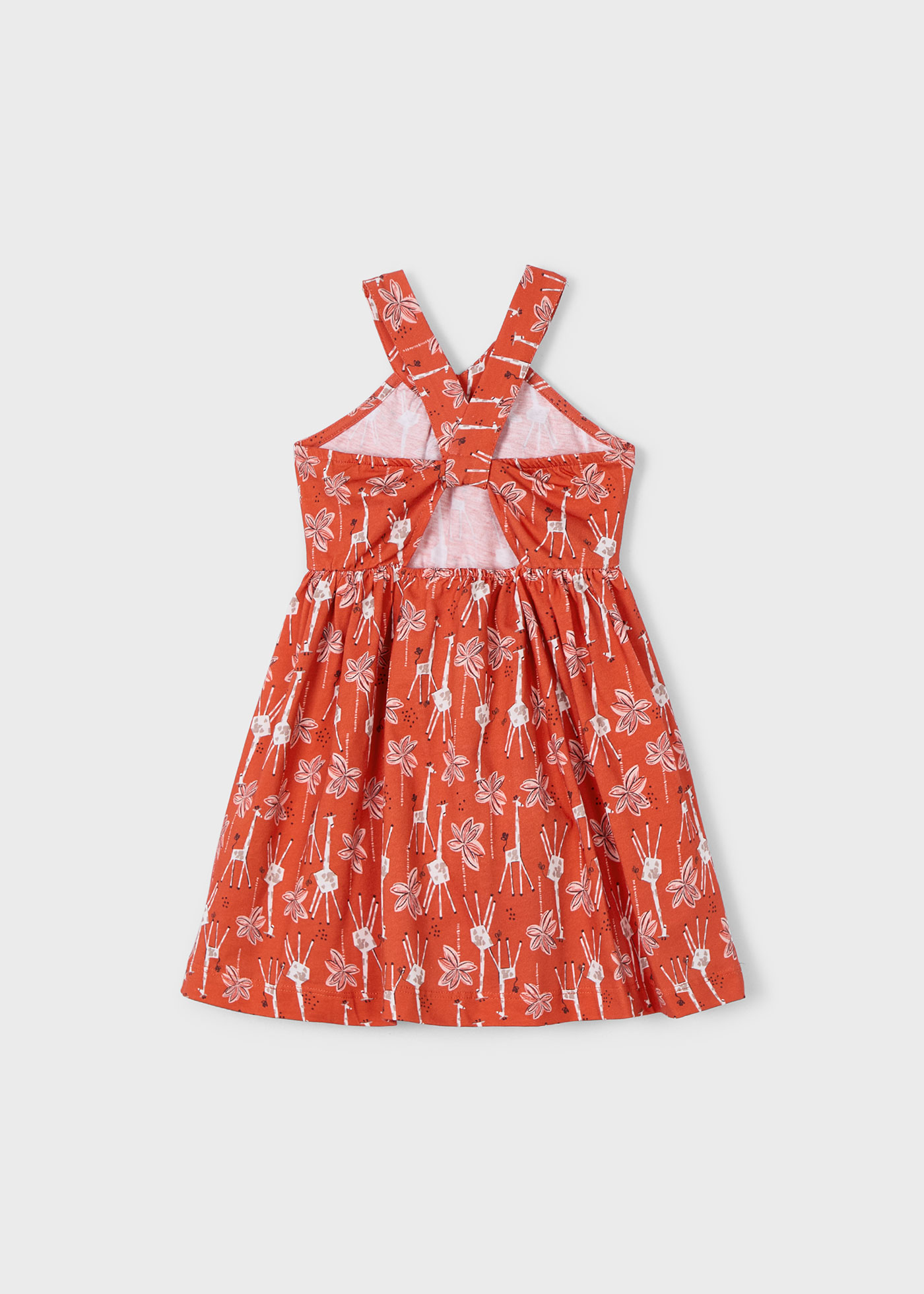 Vestito stampato spalle intrecciate bambina