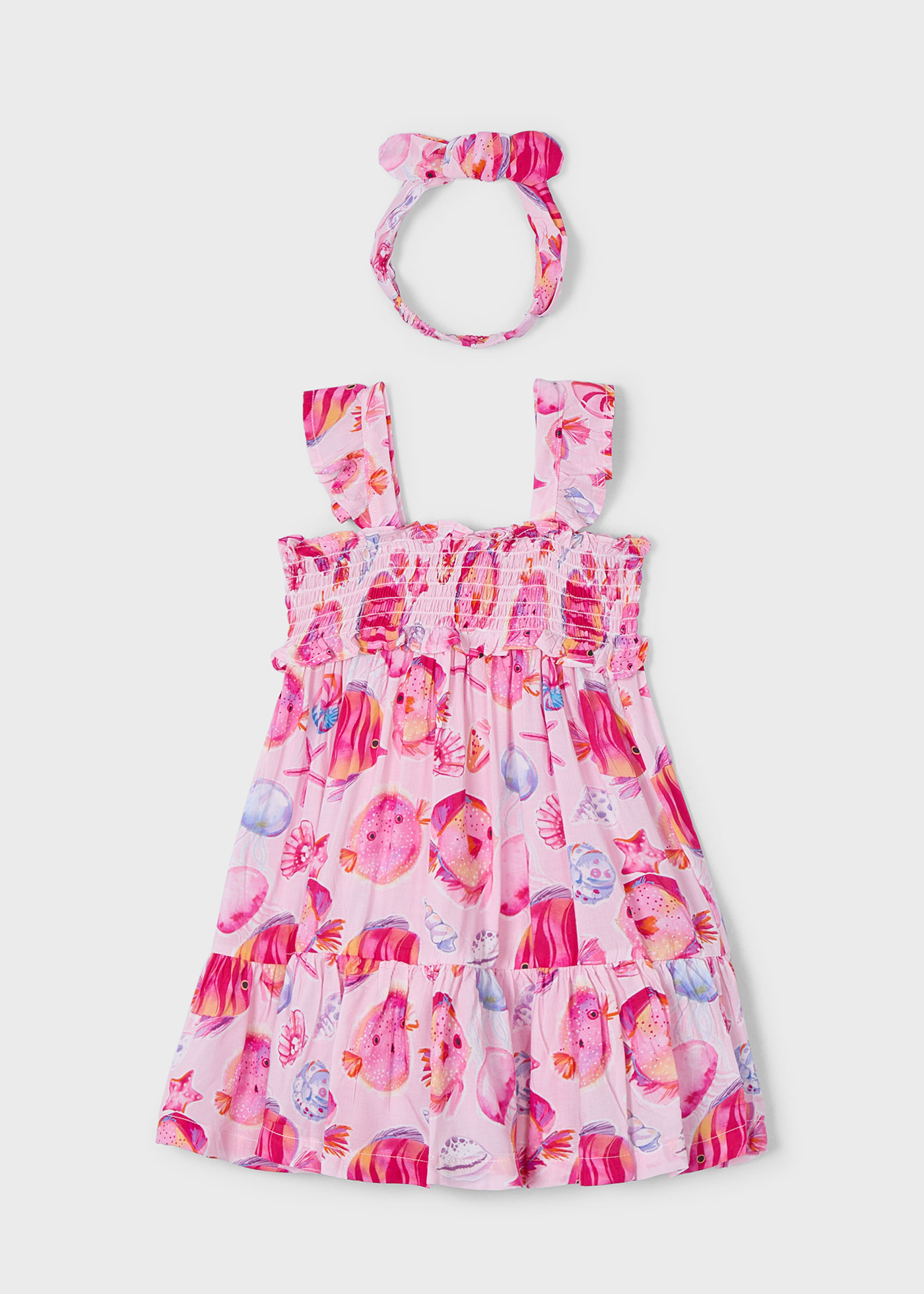 Vestito stampato con fascia bambina
