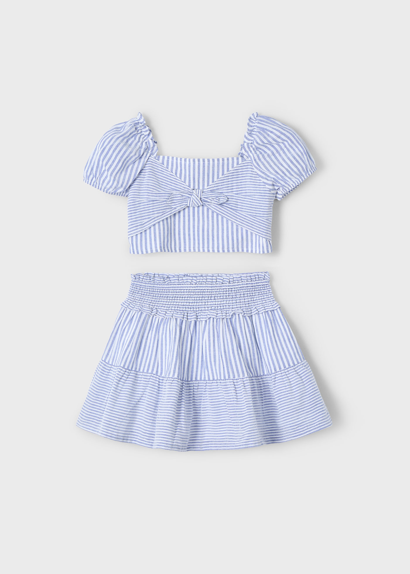 Conjunto saia e top riscas menina