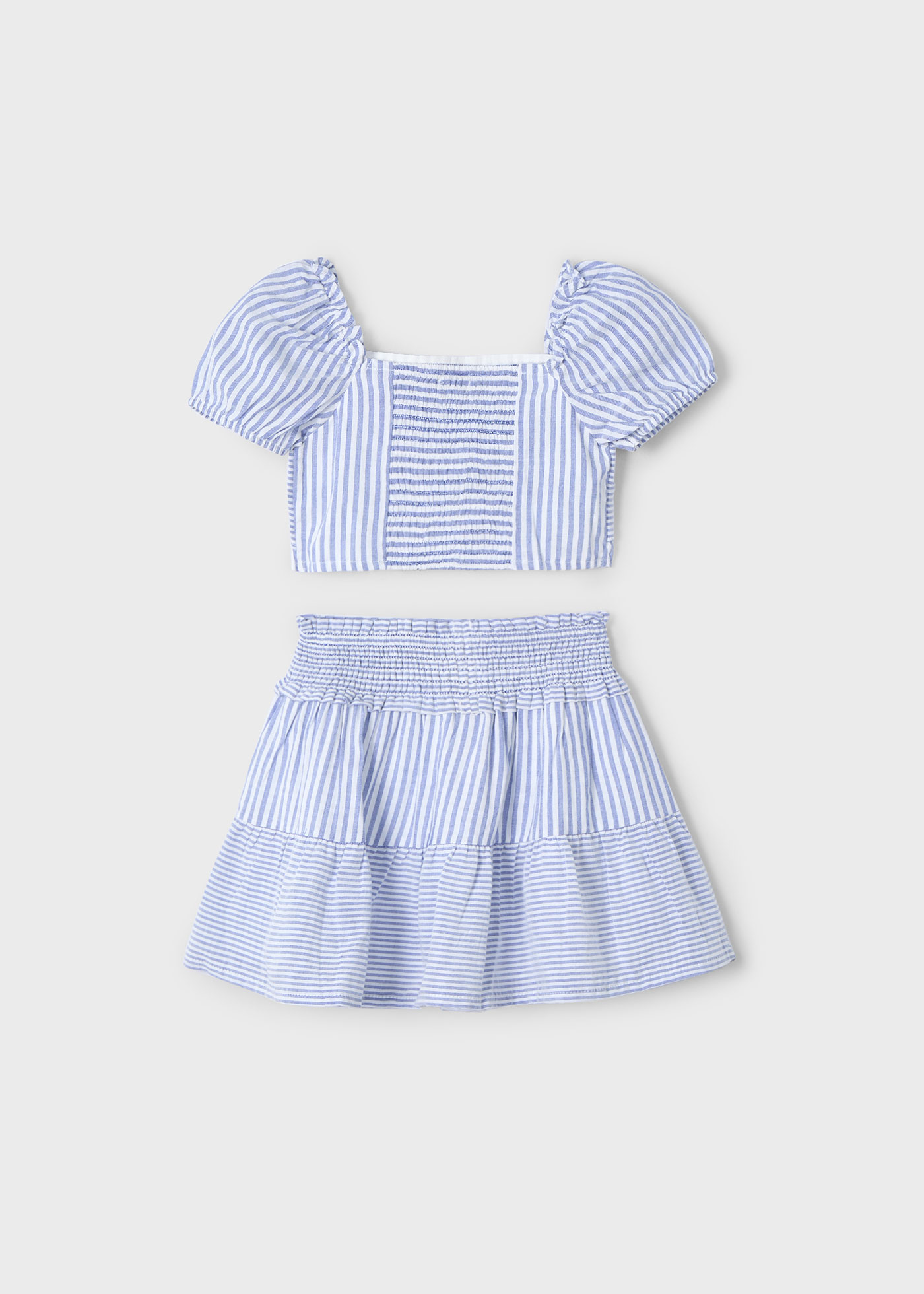 Conjunto saia e top riscas menina