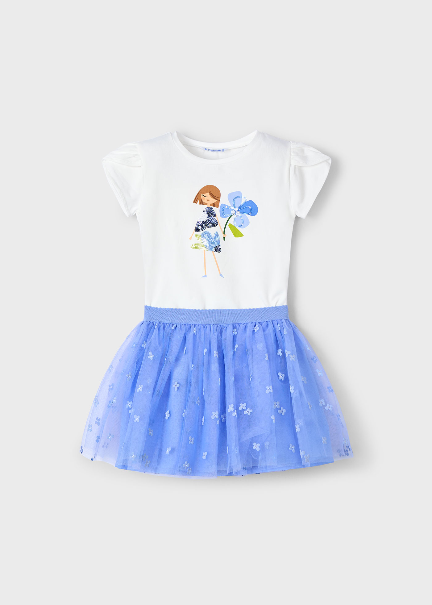 Ensemble jupe en tulle et t-shirt fille