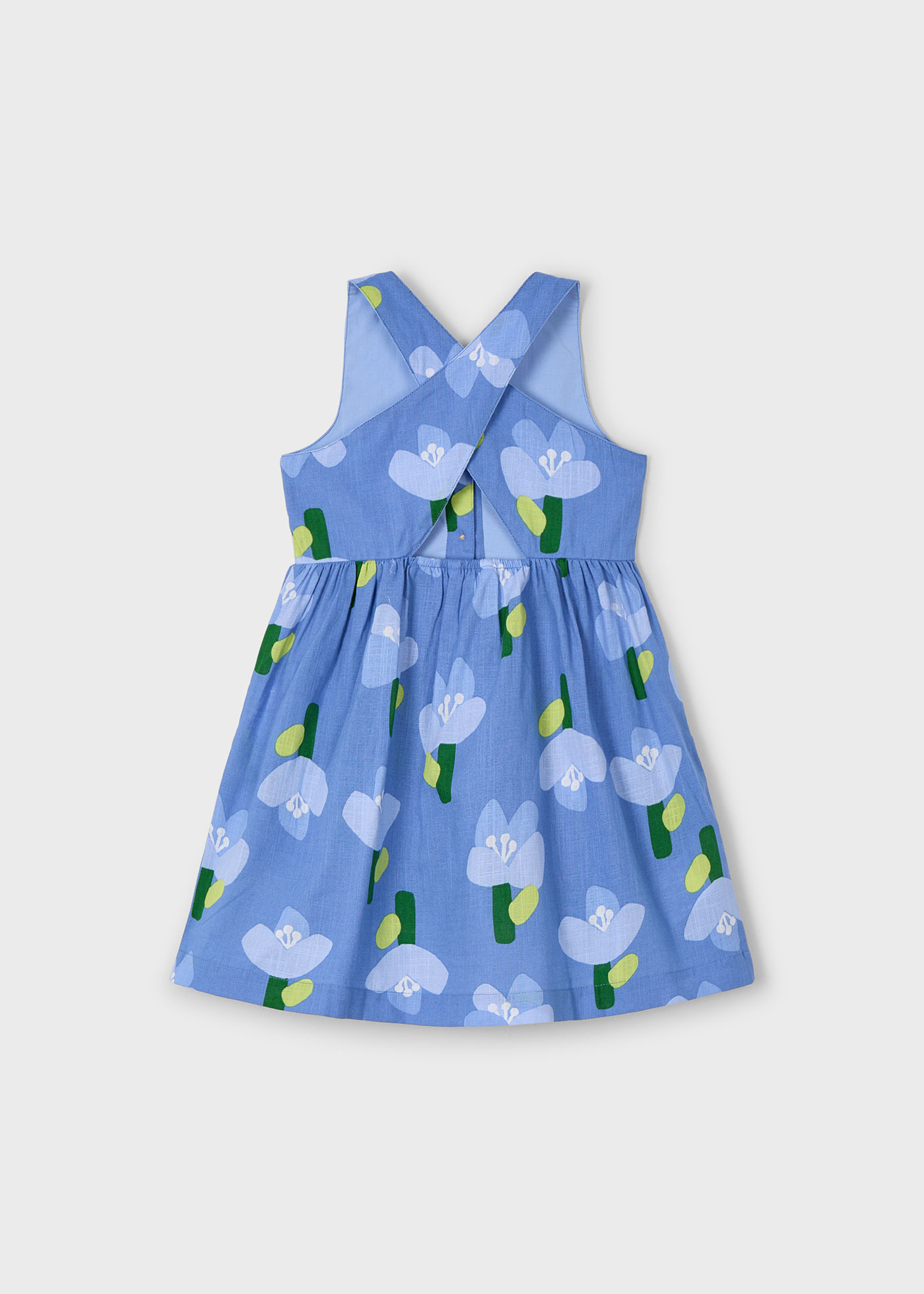 Robe imprimée fleurs boutons fille