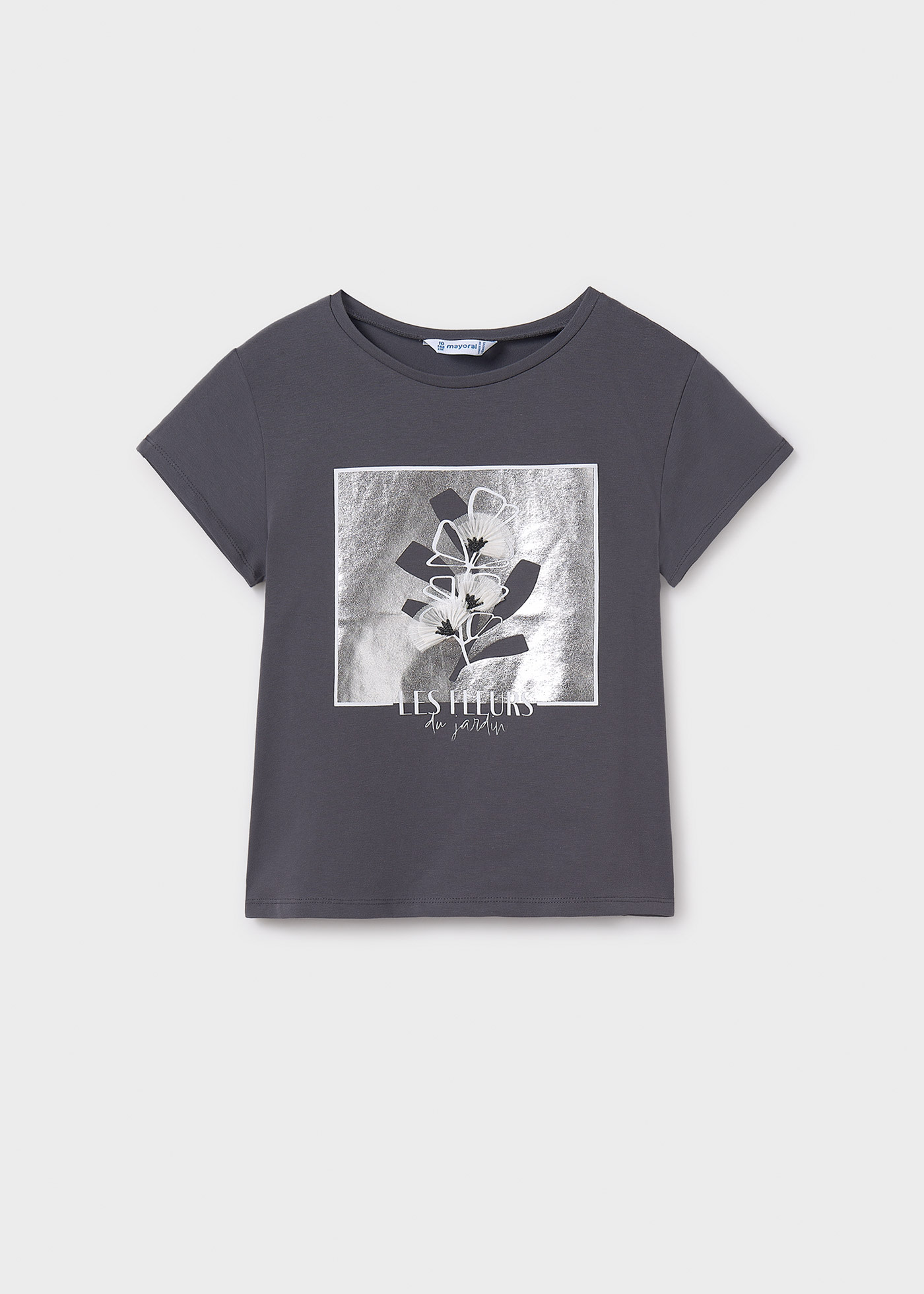 Camiseta bordado flor chica