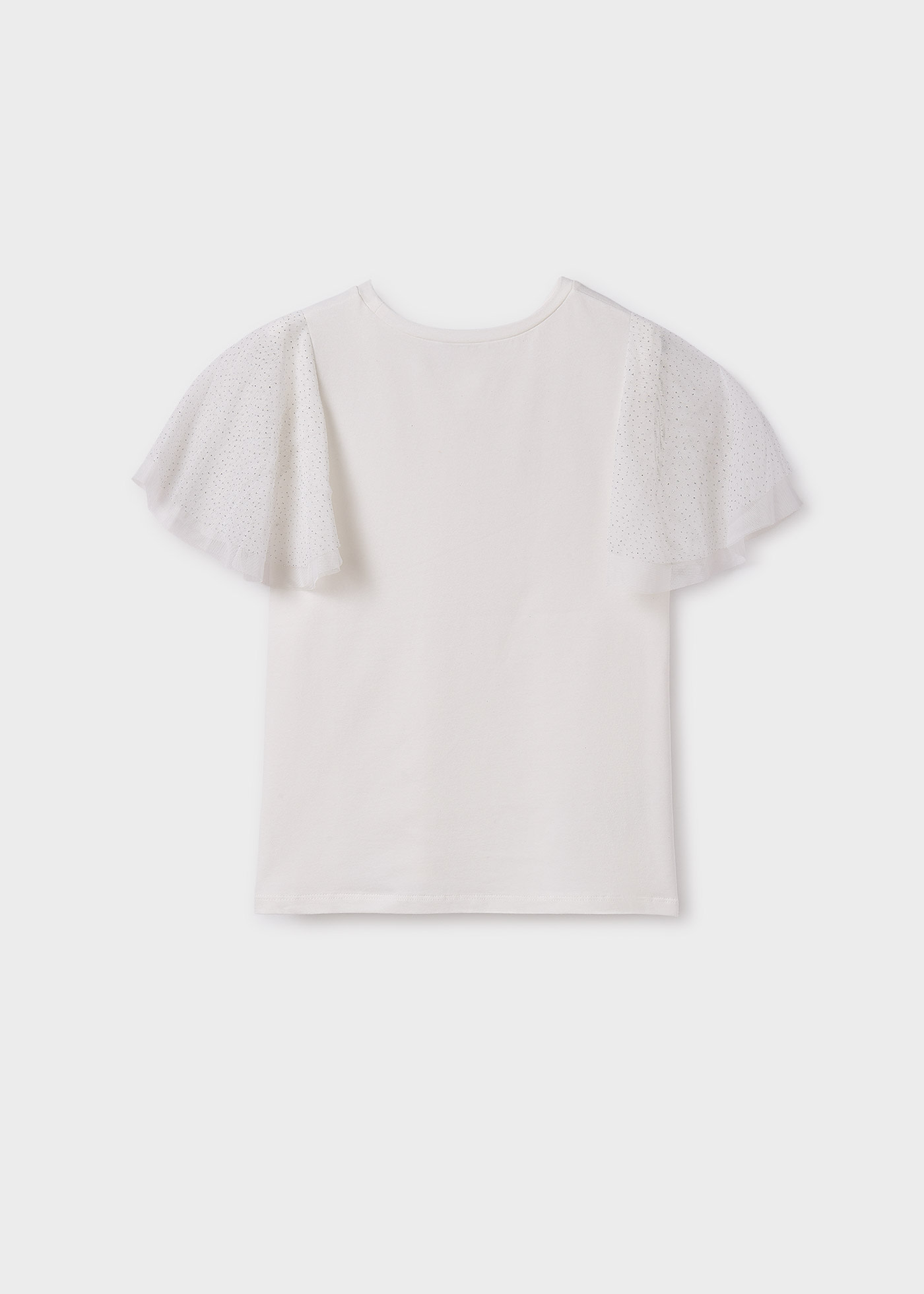 Girl T-Shirt with Tulle Ruffles