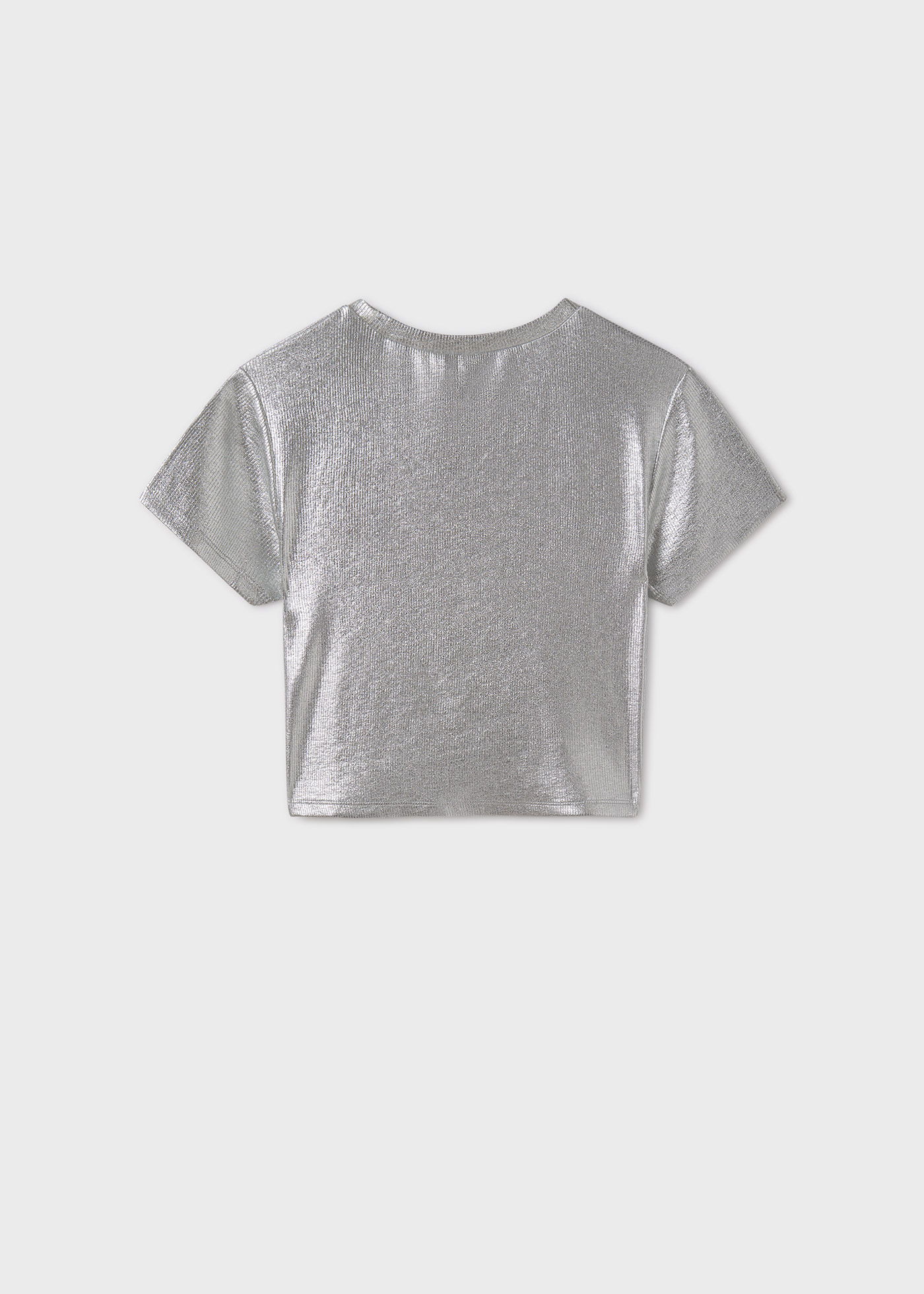 Camisola metalizada canelada rapariga