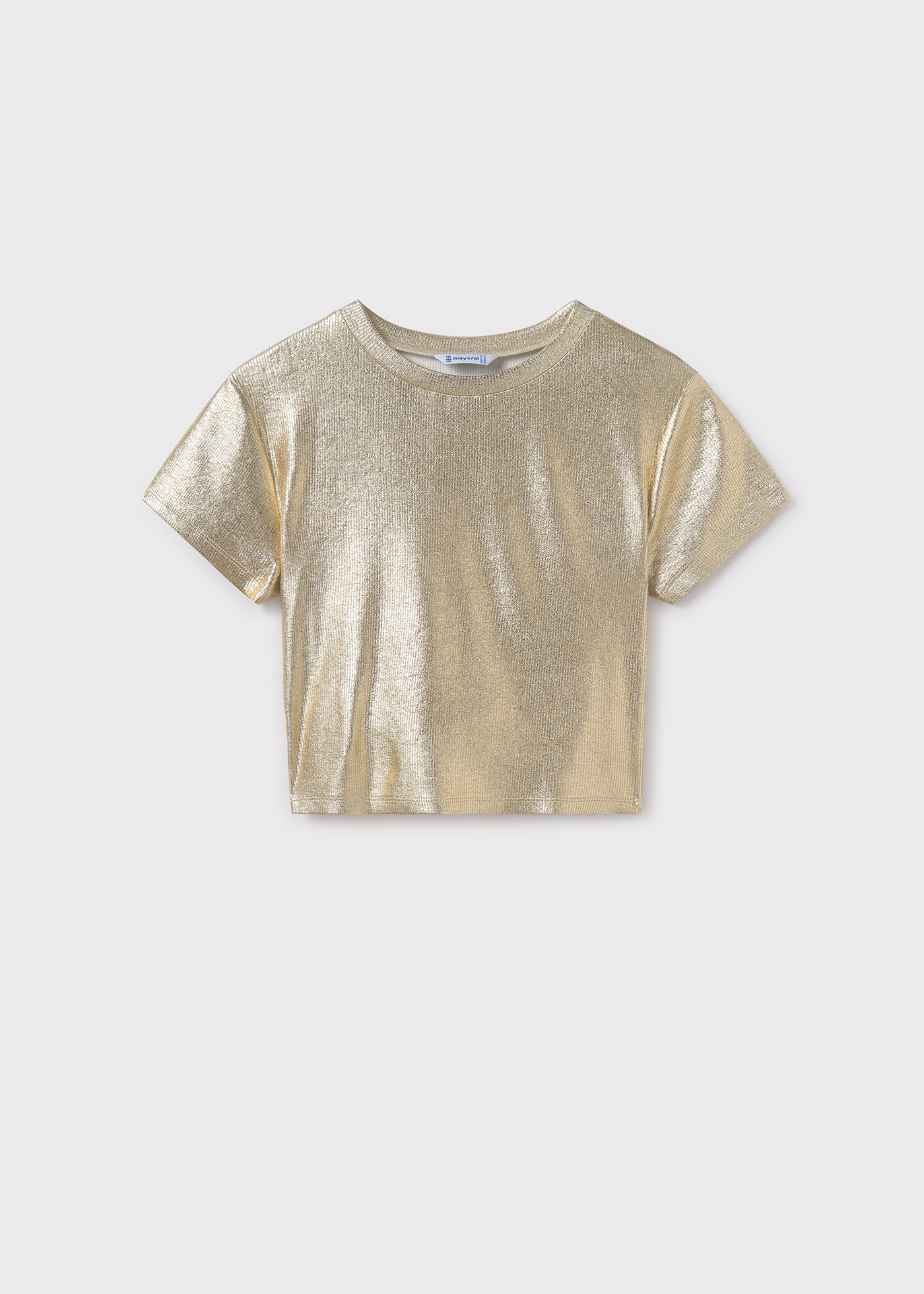 T-Shirt metallisiert gerippt Teenager Mädchen
