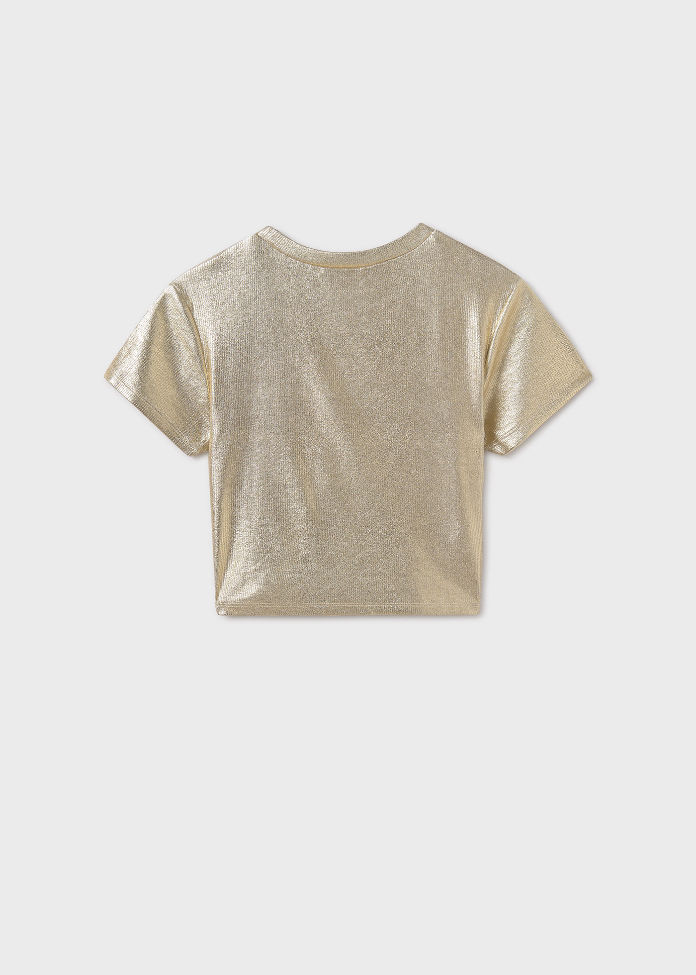 Girl metallic ribbed top