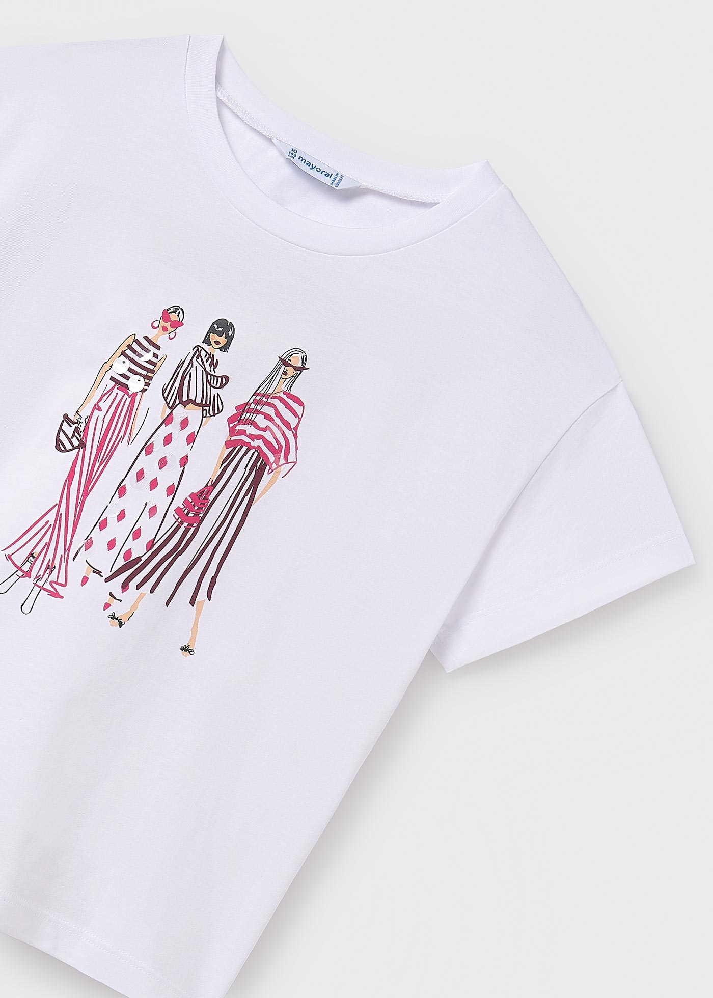 Tricou grafic spate incrucisat fata