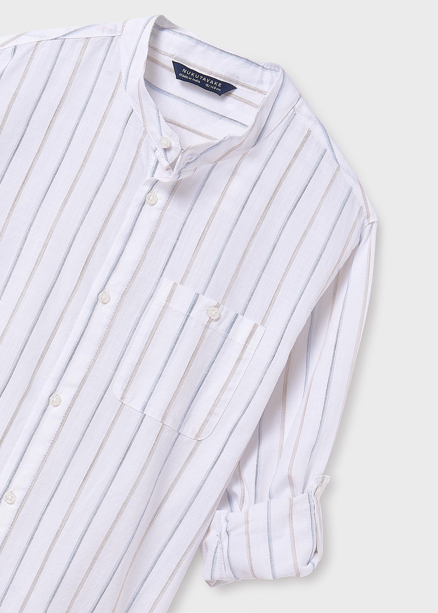 Camicia manica lunga colletto coreana ragazzo