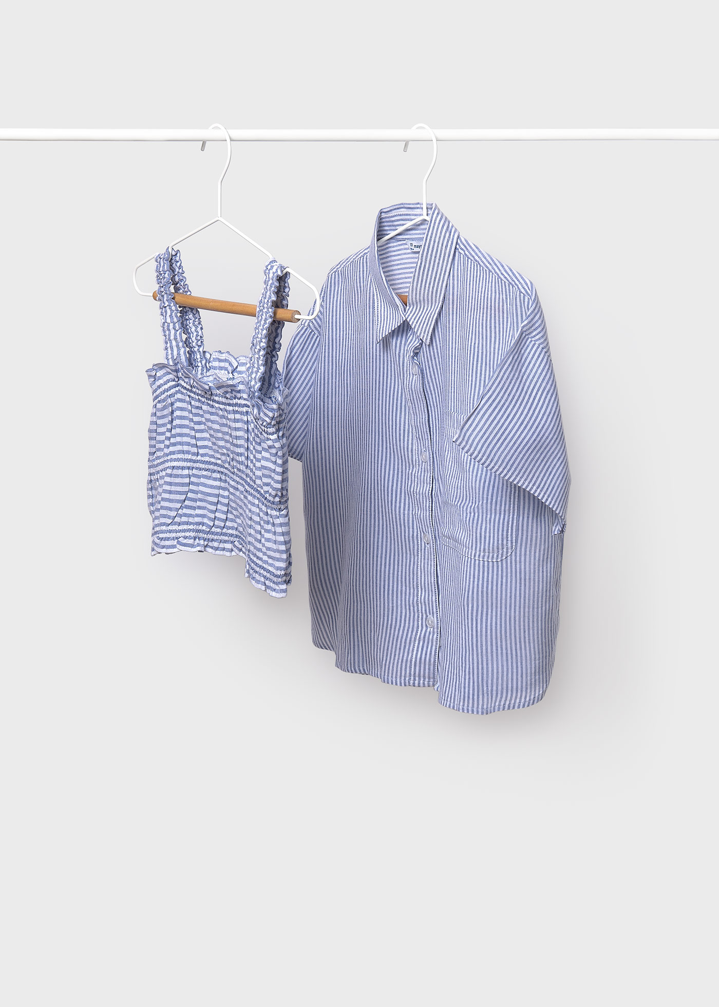 Blouse avec top rayé fille
