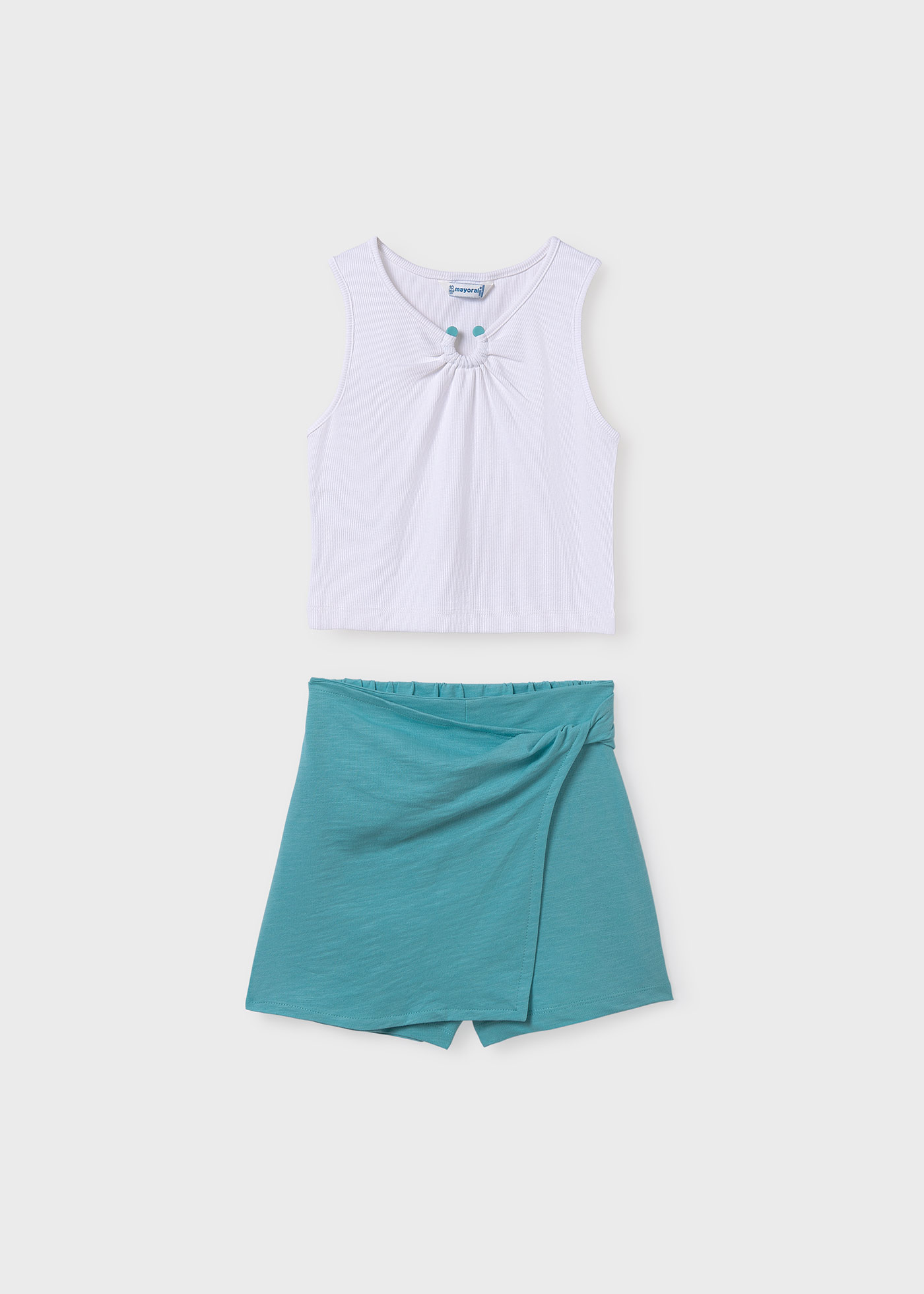 Girl Ribbed T-Shirt and Skort Set