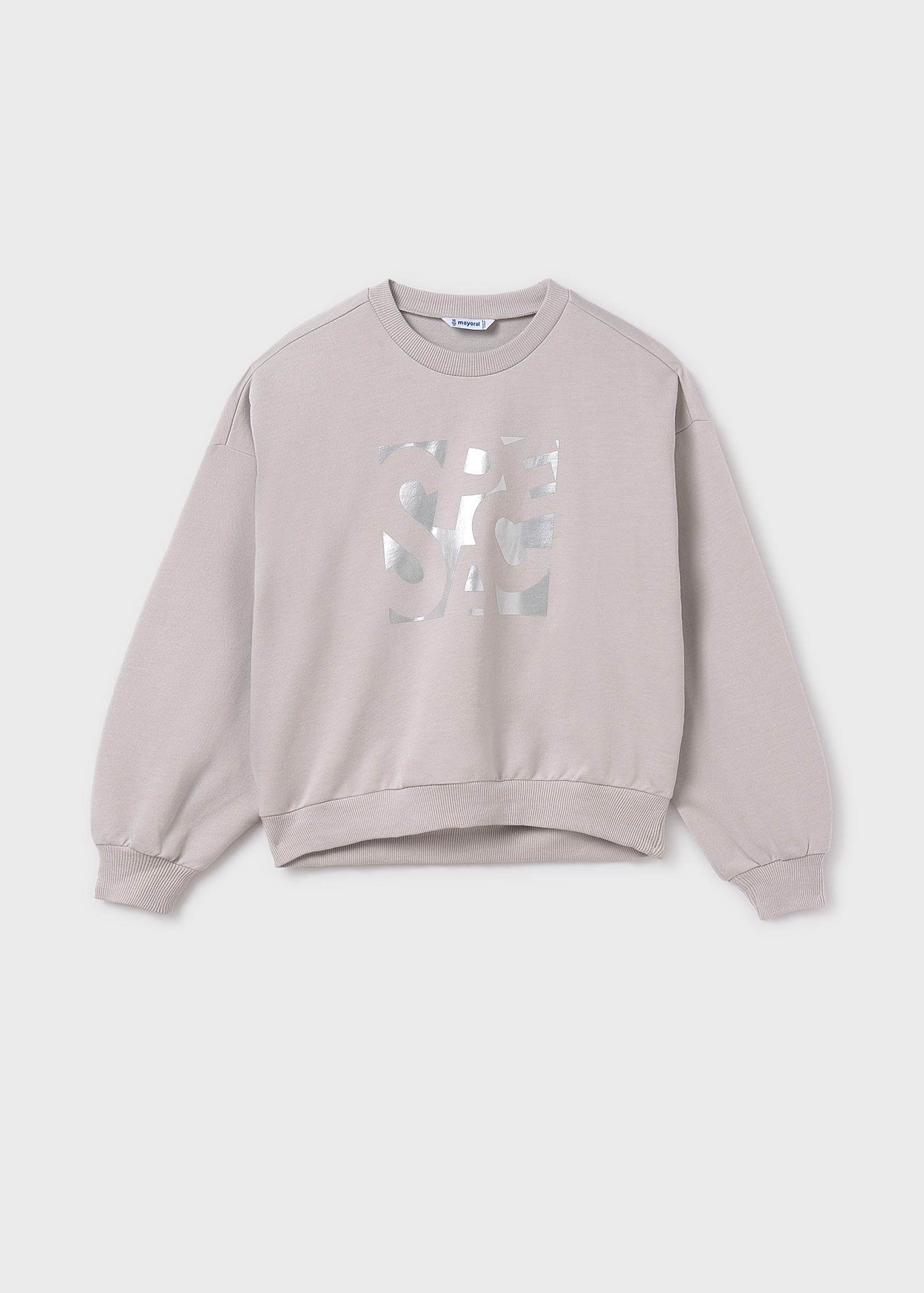 Girl Metallic Text Sweatshirt