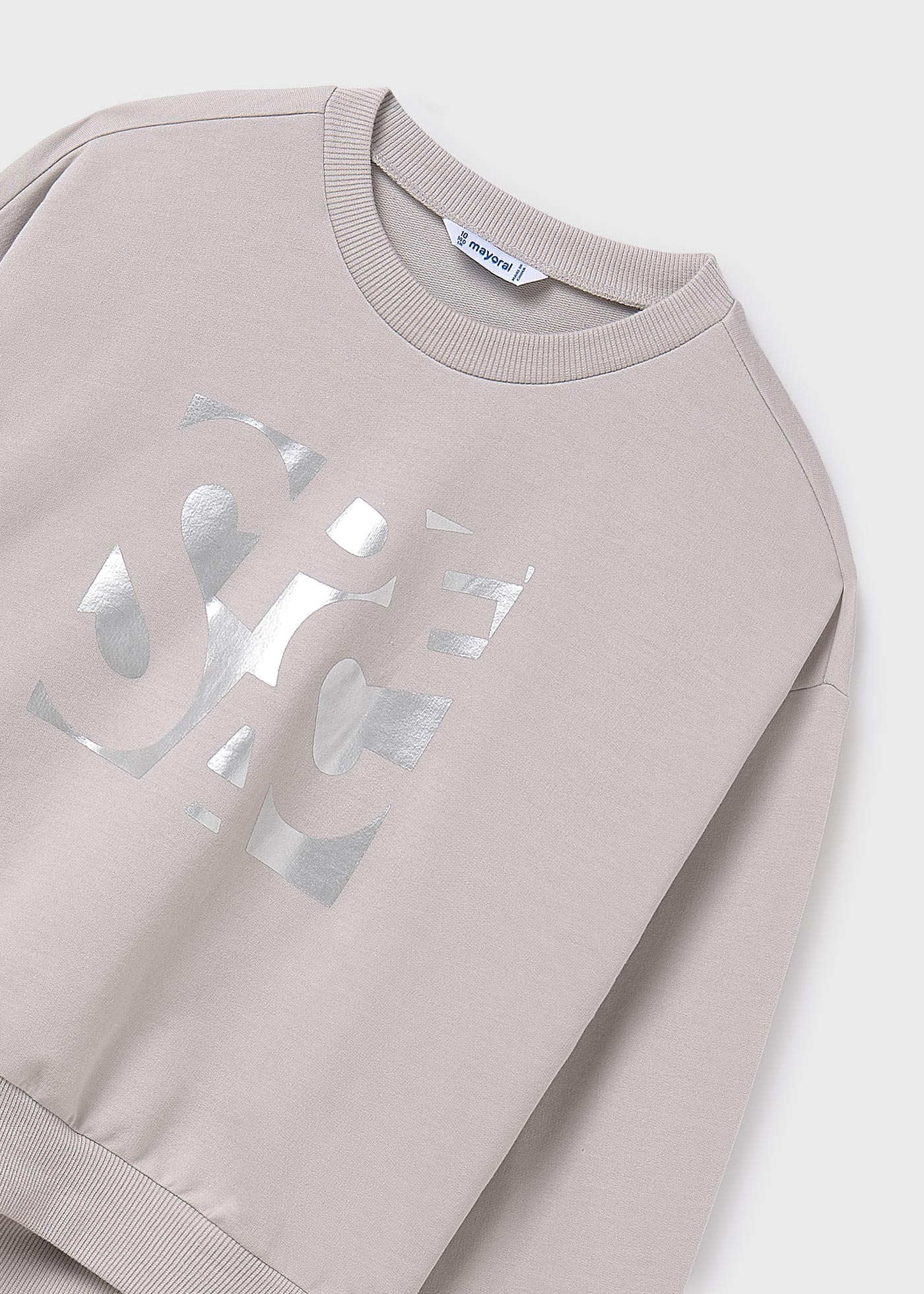 Girl Metallic Text Sweatshirt