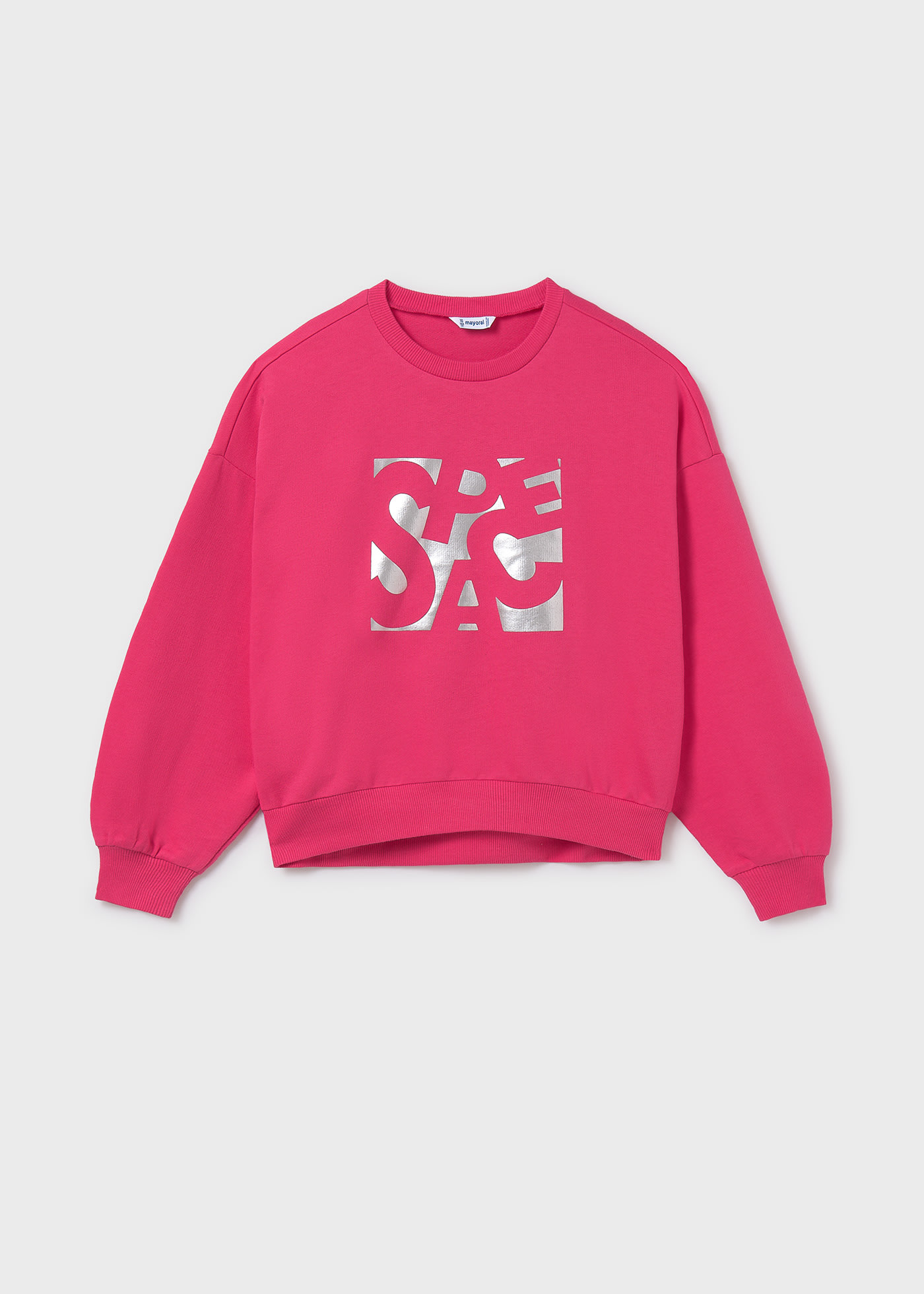 Sweat-shirt texte métallique pour fille