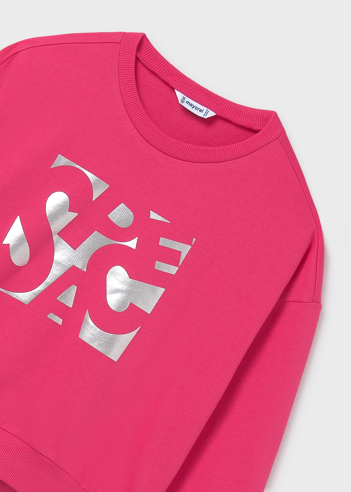 Bluza z metalicznym napisem dla dziewczynki