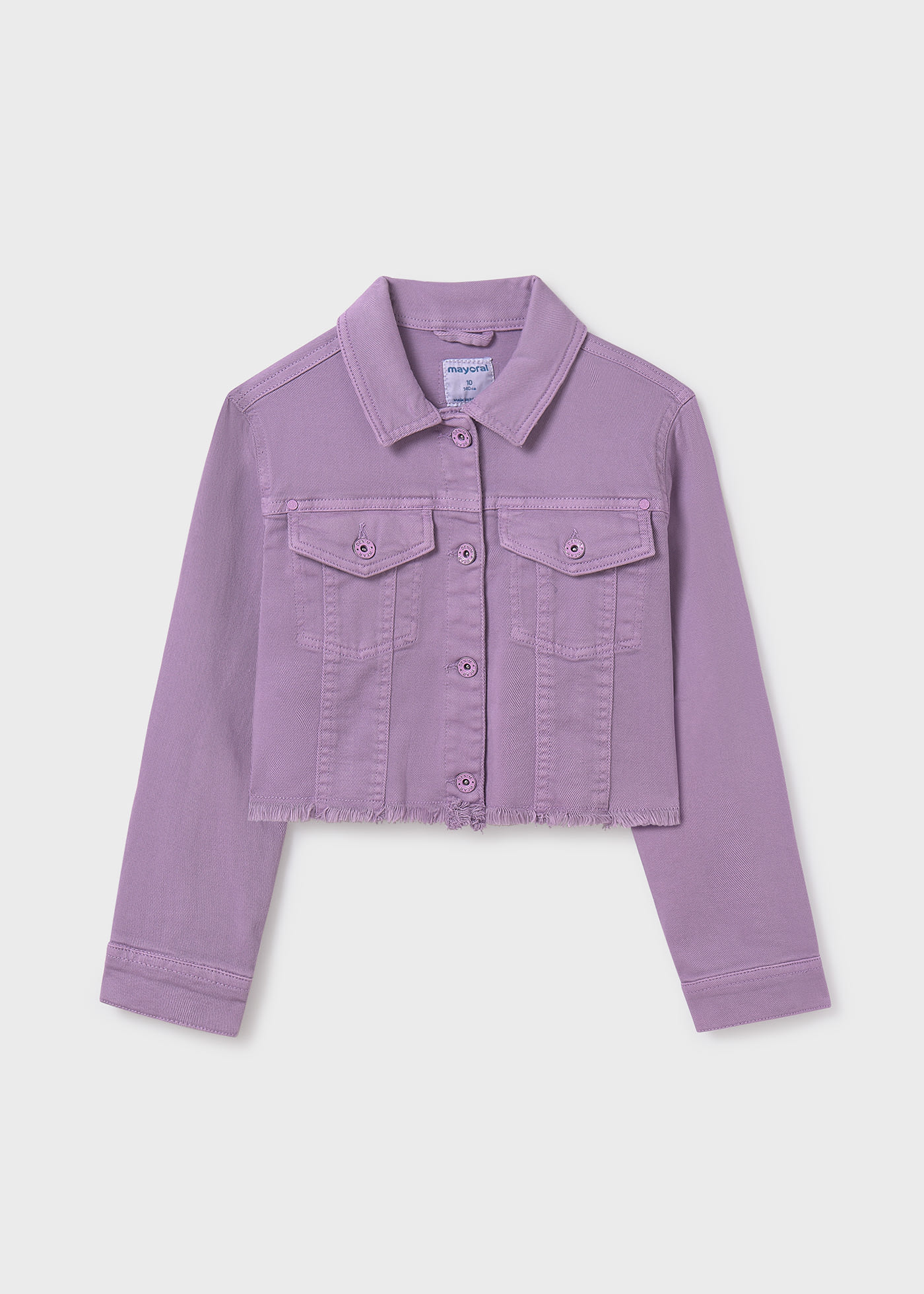 Giubbotto orlo sfrangiato twill ragazza